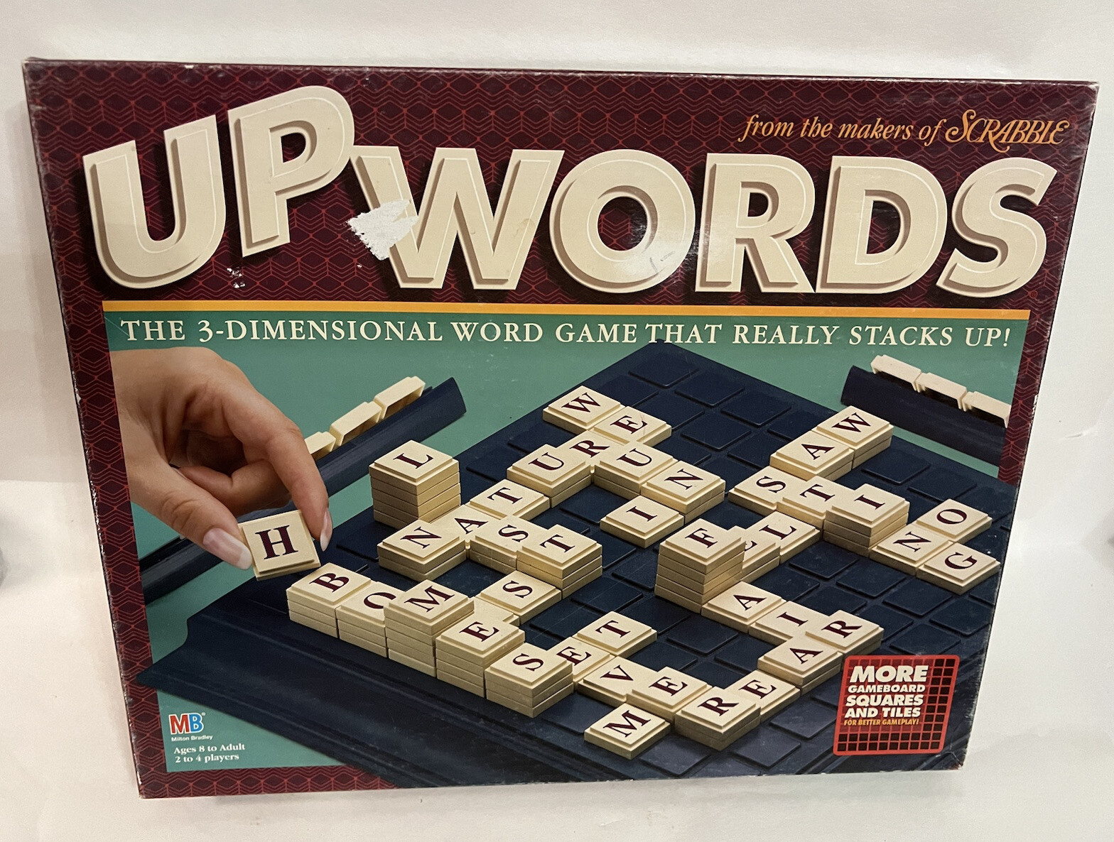 UpWords 1997 3Dimensional Complete Word Game Expanded 10×10 Grid Ages 8 To Adult