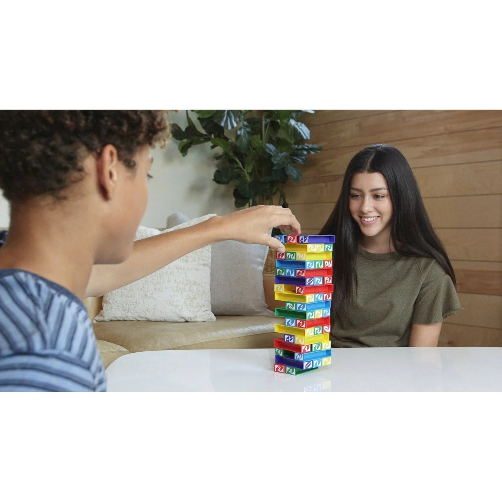 UNO Stacko Party Game Colored Stacking Blocks Balance Big-Brand New in Box