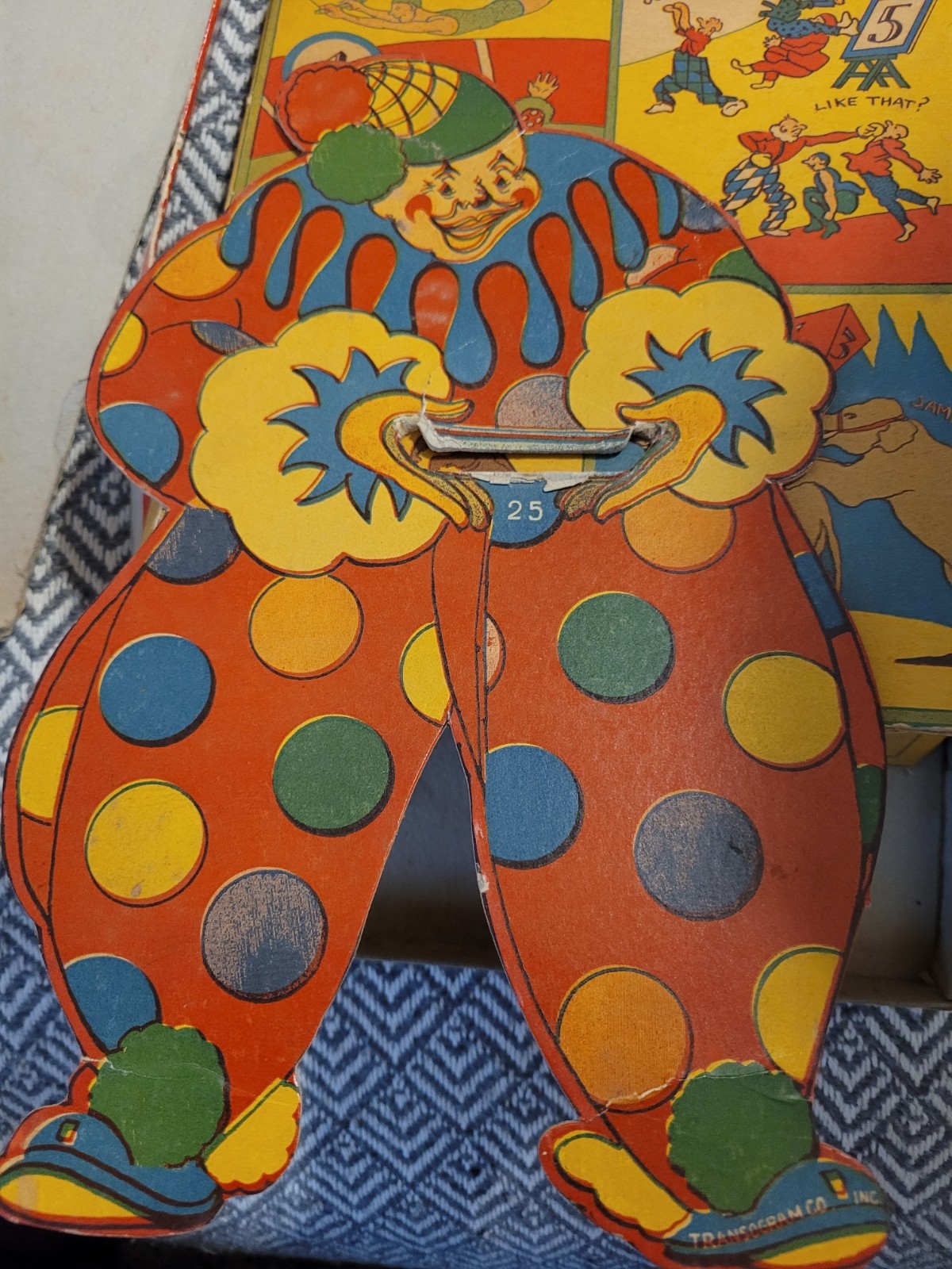 Vintage Winkey Winks No. 54 Transogram Clown Toss Board Game w/ Original Box