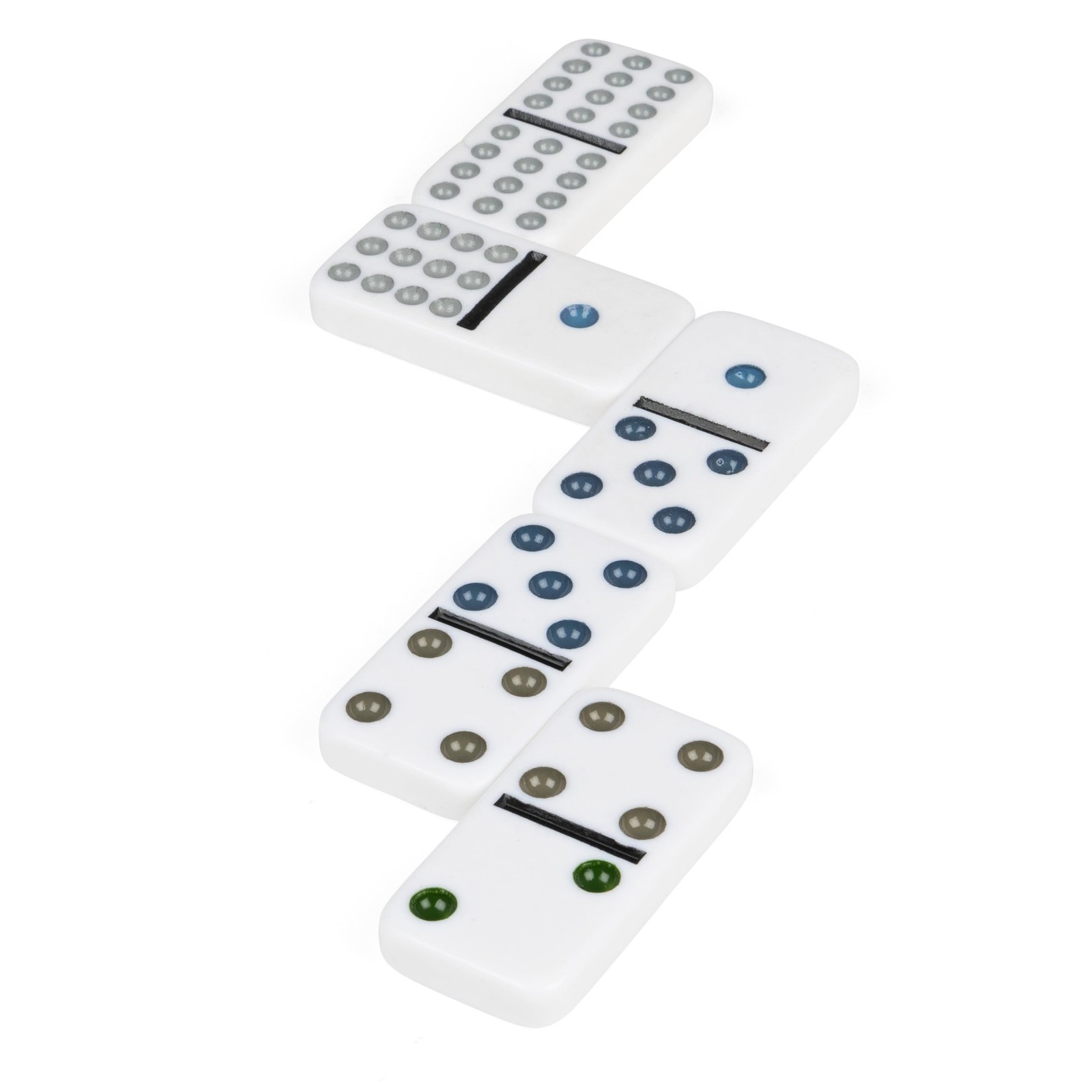 Double 15 Color Dot Dominoes Set With Trains Educational Family Game Night