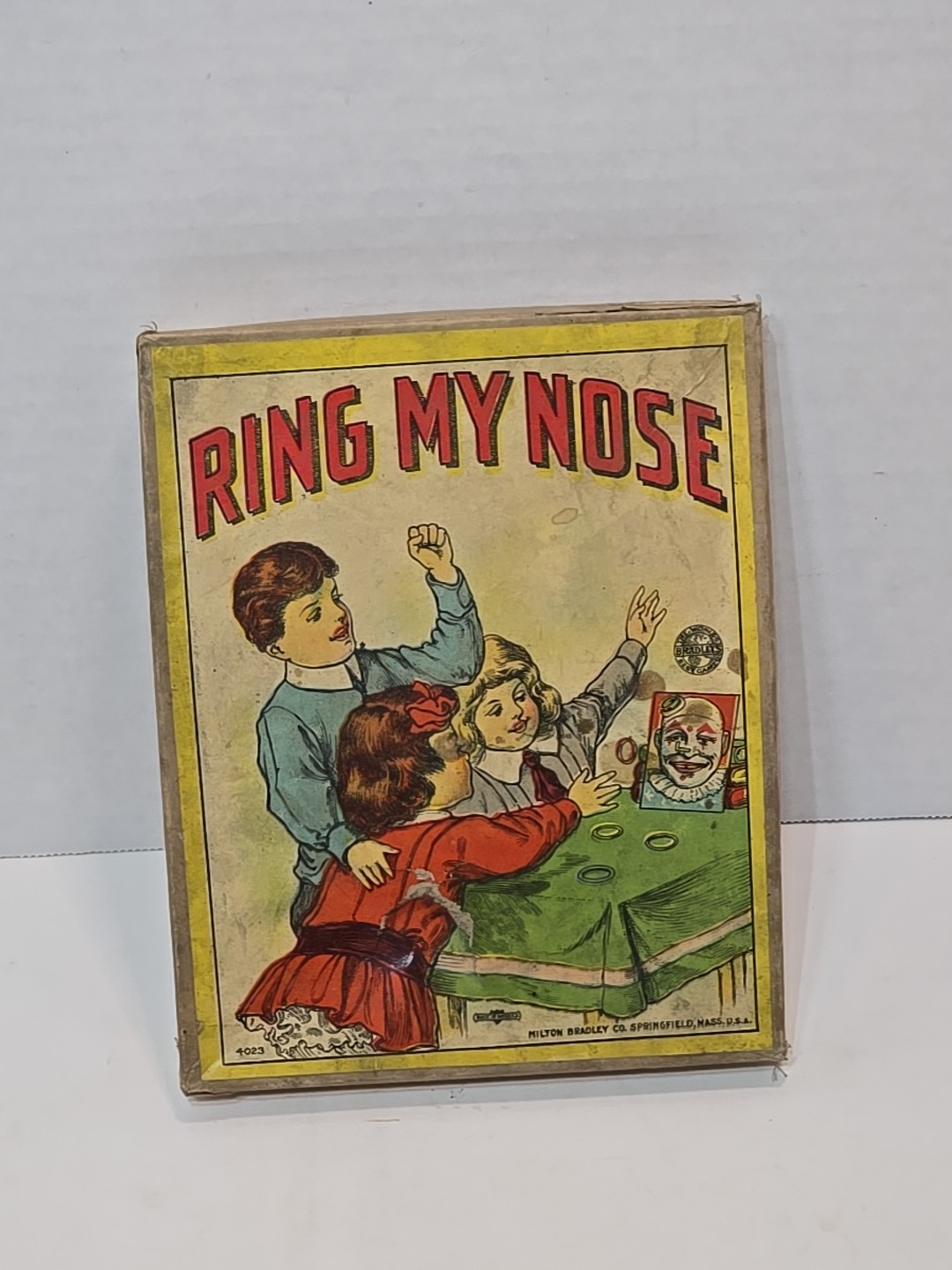 Antique Milton Bradley Ring My Nose Clown Ring Toss Game Complete with Rings