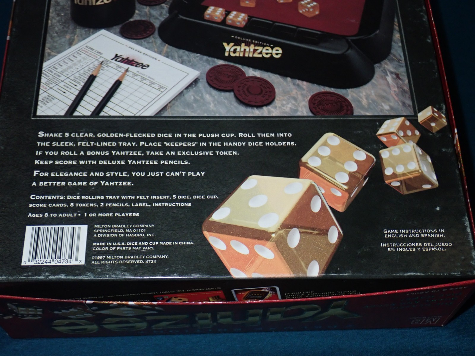 Yahtzee Deluxe Edition 1997 Gold Dice