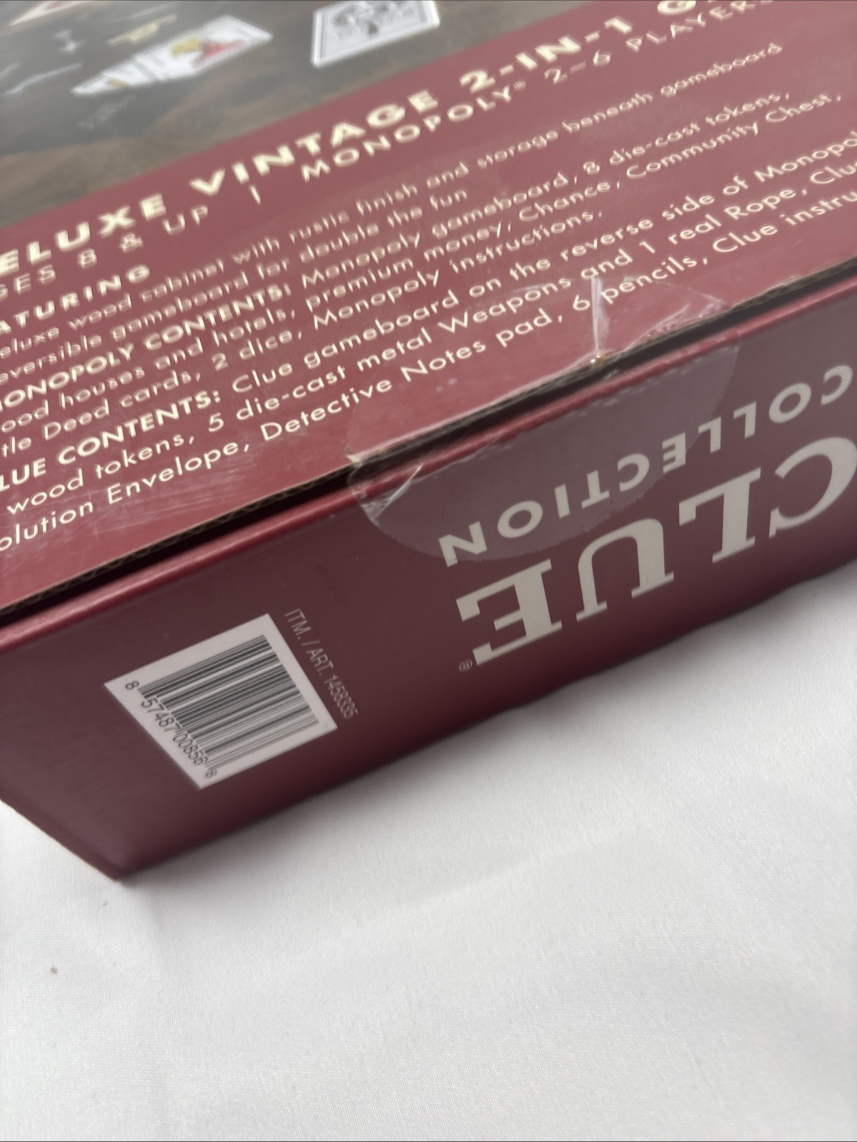 NEW! Monopoly & Clue 2 in 1 Deluxe Wooden Vintage Edition Wood Board Game Set