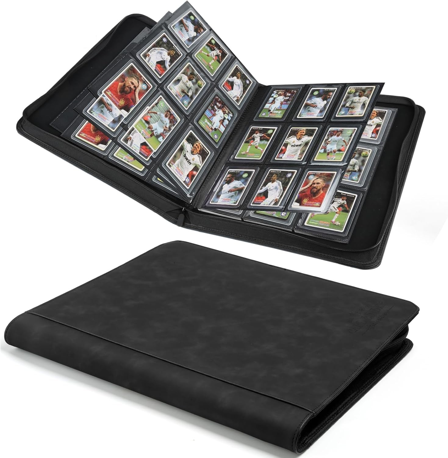 Toploader Binder,Toploader Hard Cases, 9-Pocket Pages Sleeves Hold up black2