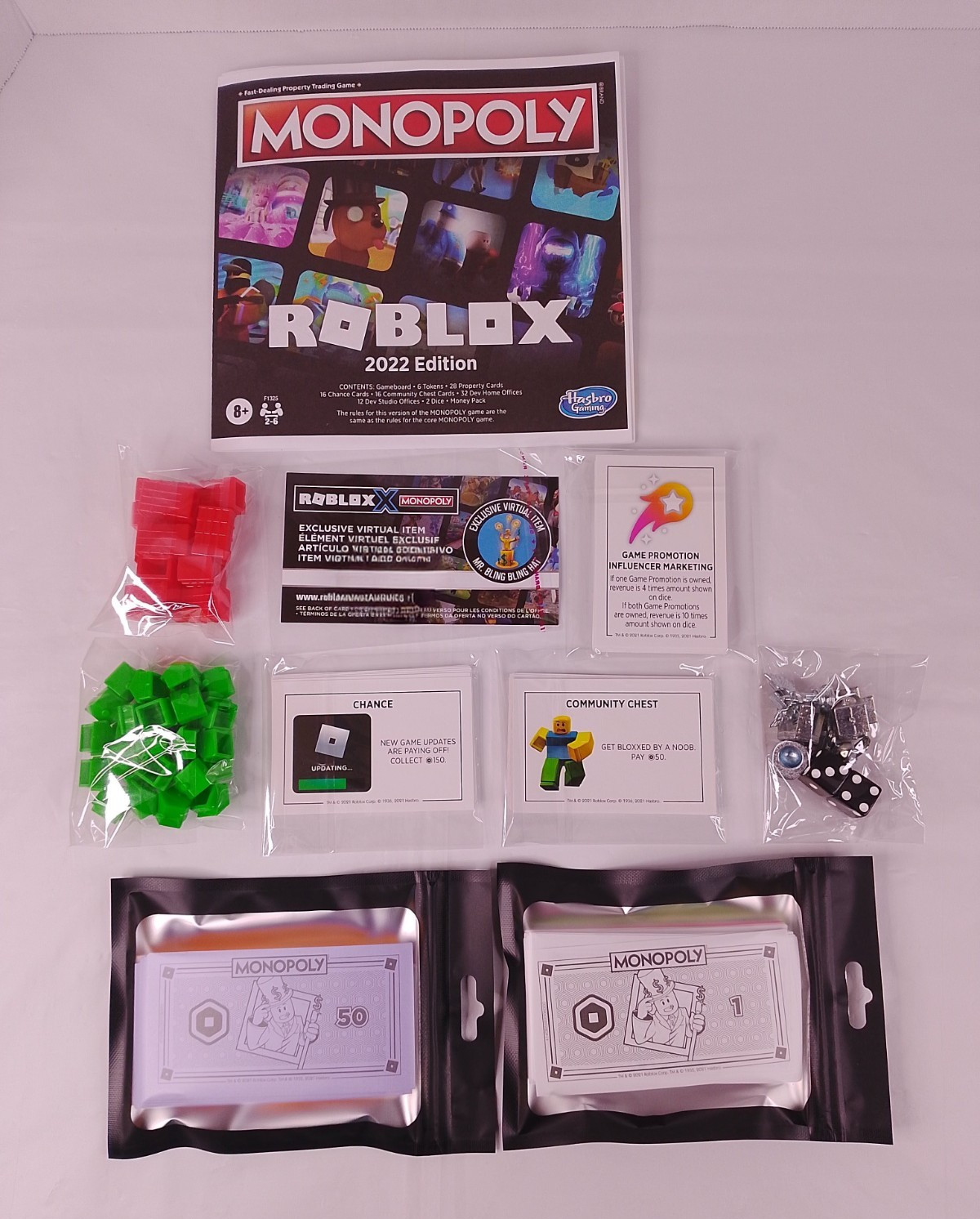 Monopoly Roblox 2022 Edition Board Game Complete Used – Code Status Unknown