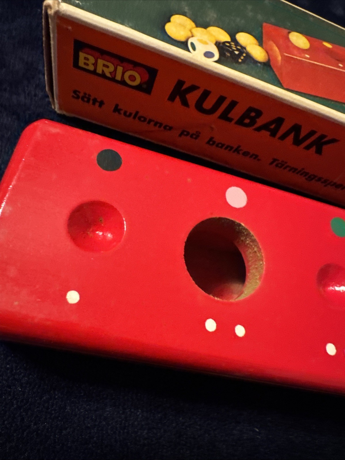 Vintage BRIO KULBANK DICE GAME KUGEL-SPIEL Game with Box NO DICE/BALLS- Sweden