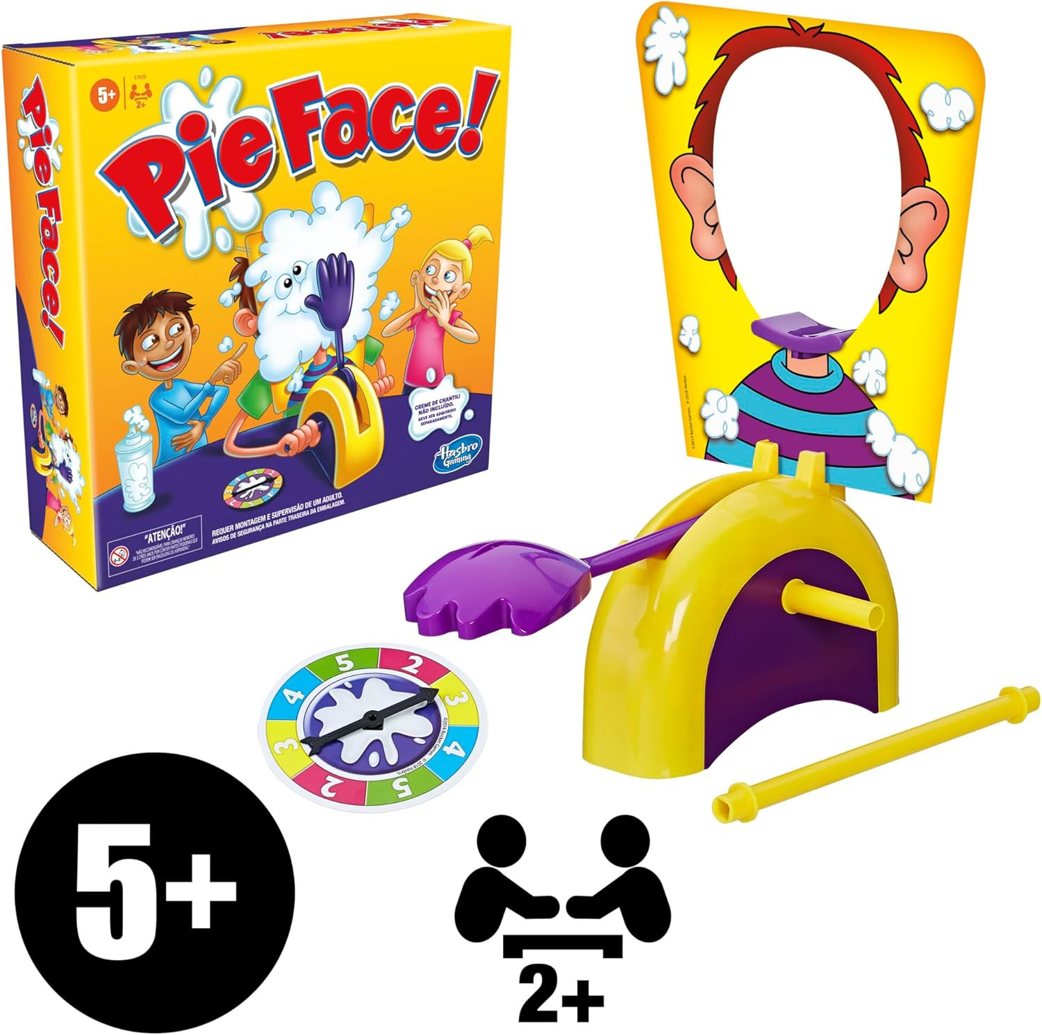 Pie Face Game | Whipped Cream Family Board Game for Kids | Ages 5 and up | for 2