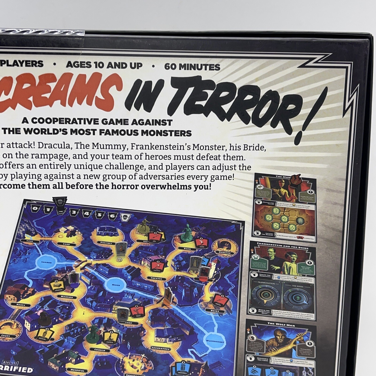 HORRIFIED Universal Studios Monsters Strategy Board Game Dracula Frankenstein