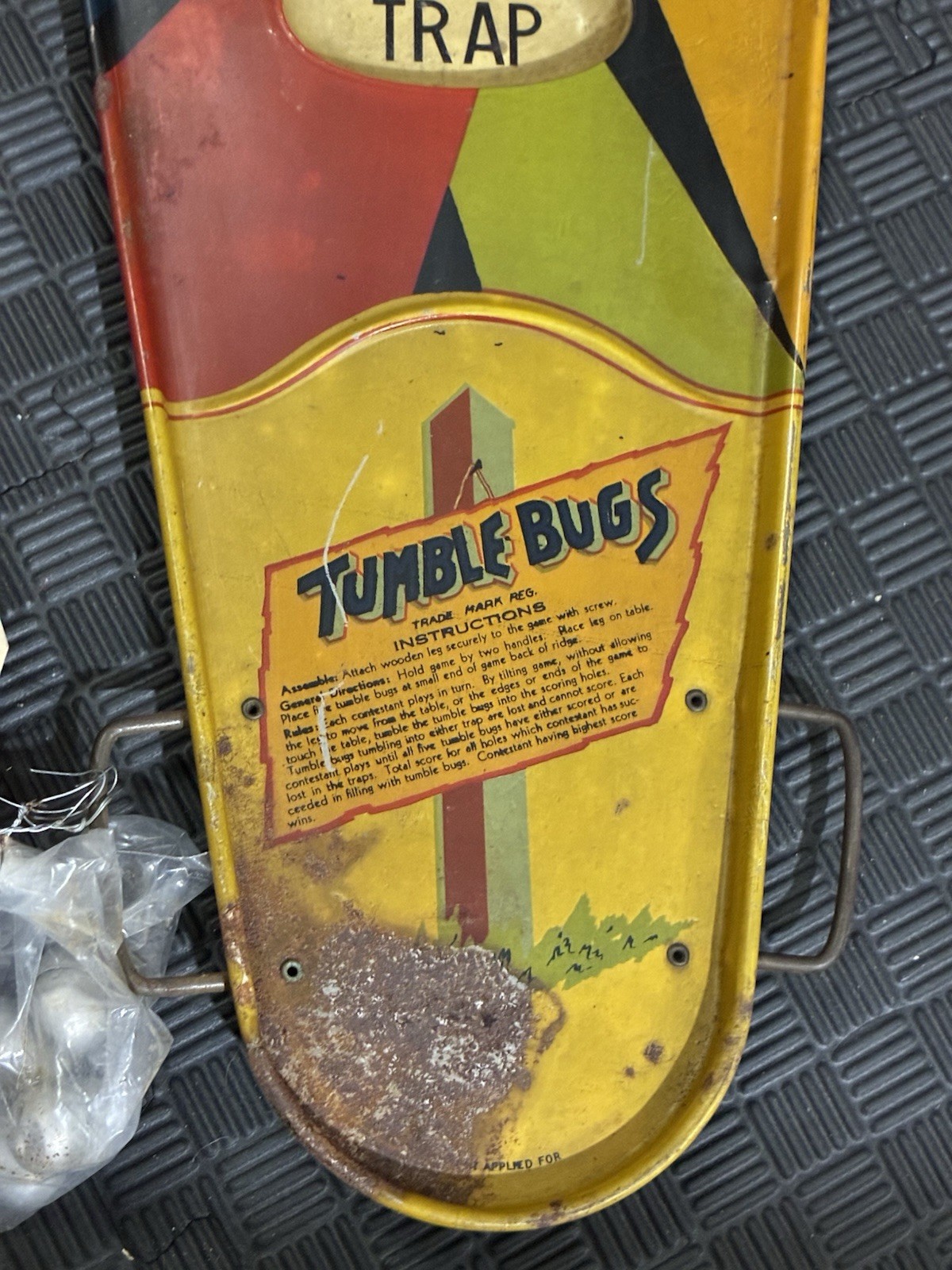 vintage “Tumble Bugs” tabletop game from the early 20th century.