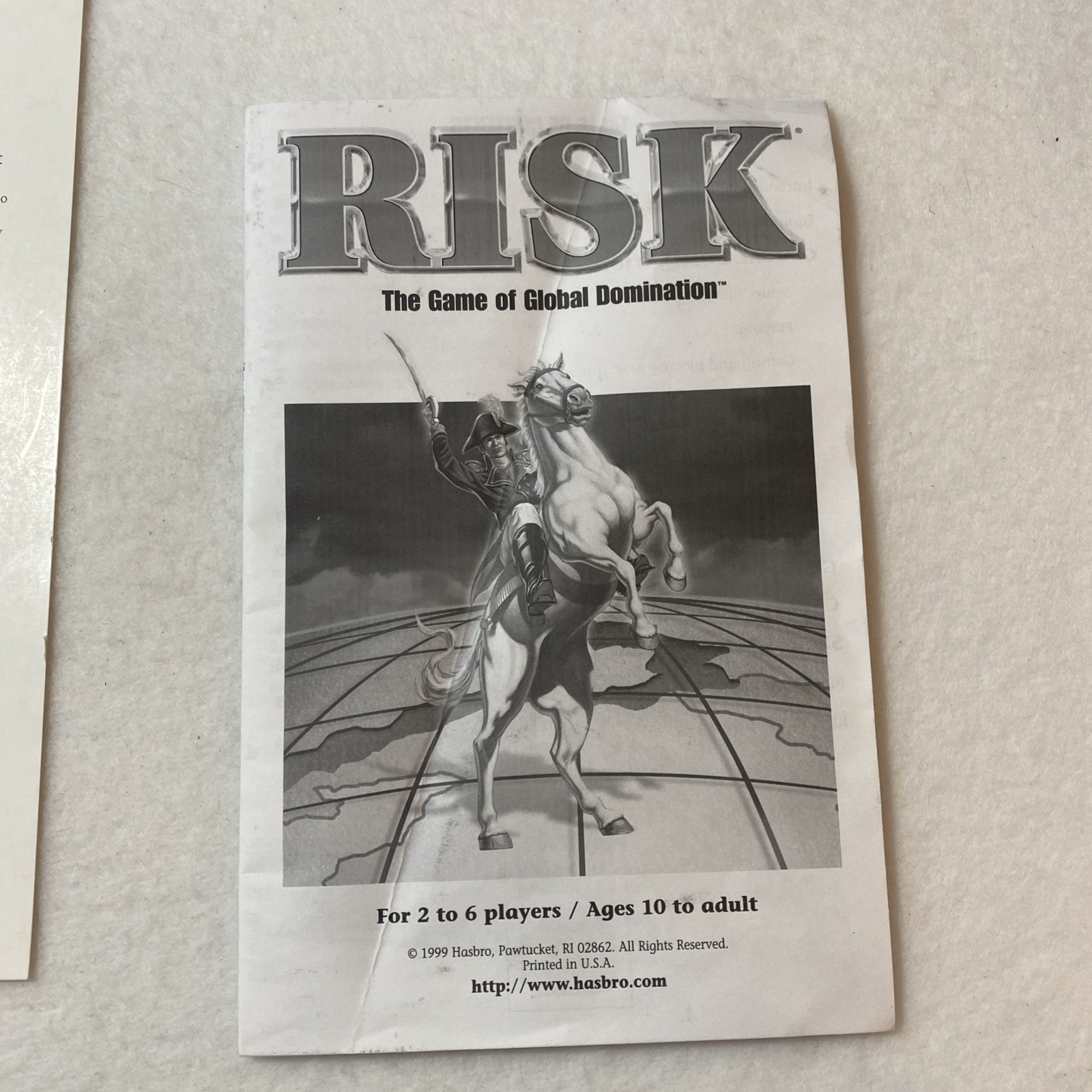Risk The Game Of Global Domination Game Board Instructions Vintage 1998 Parts