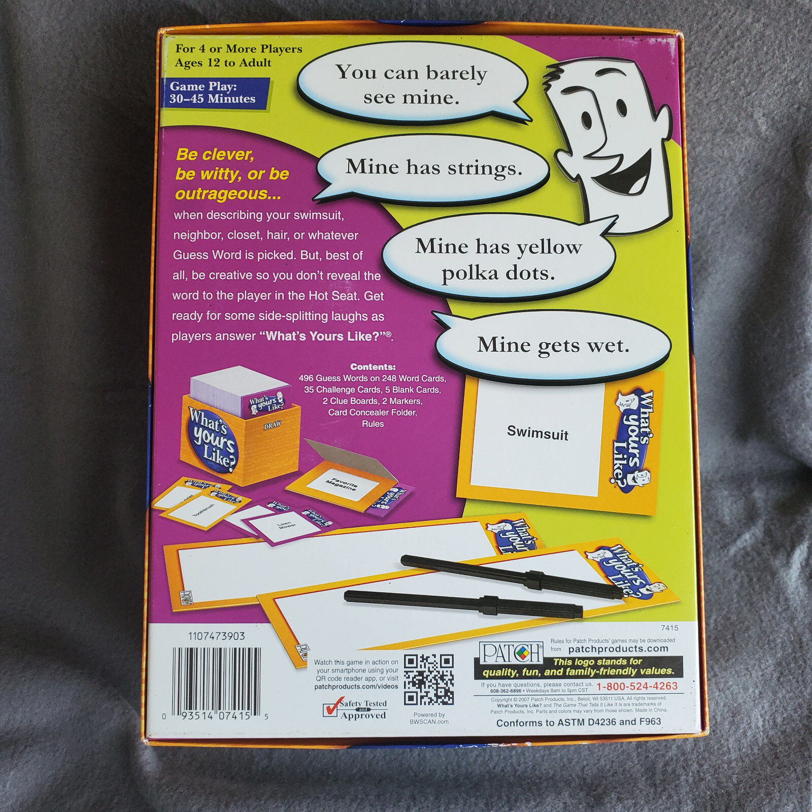 WHAT’S YOURS LIKE? Patch Family & Party Board Card Guessing Game – Complete