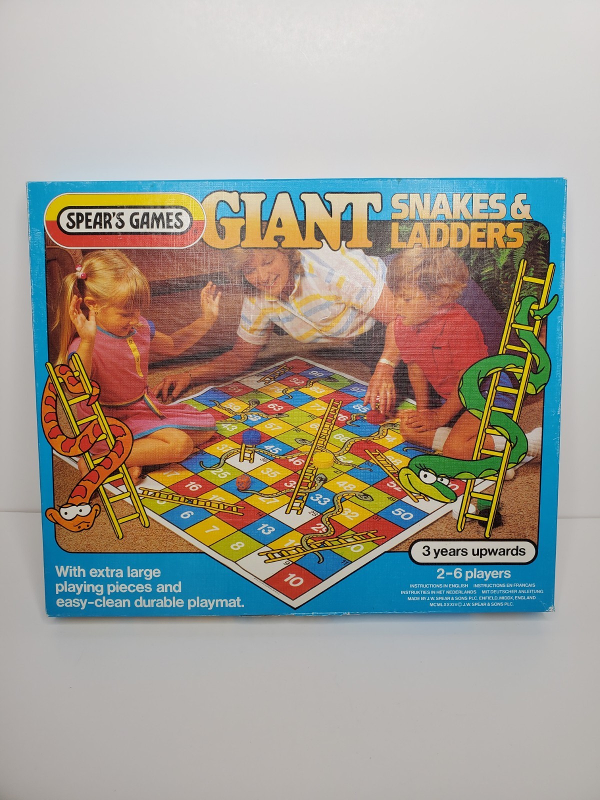 Spears Games Vintage Giant Snakes & Ladders 1984 Giant Floor Size Mat 3′ X 3′