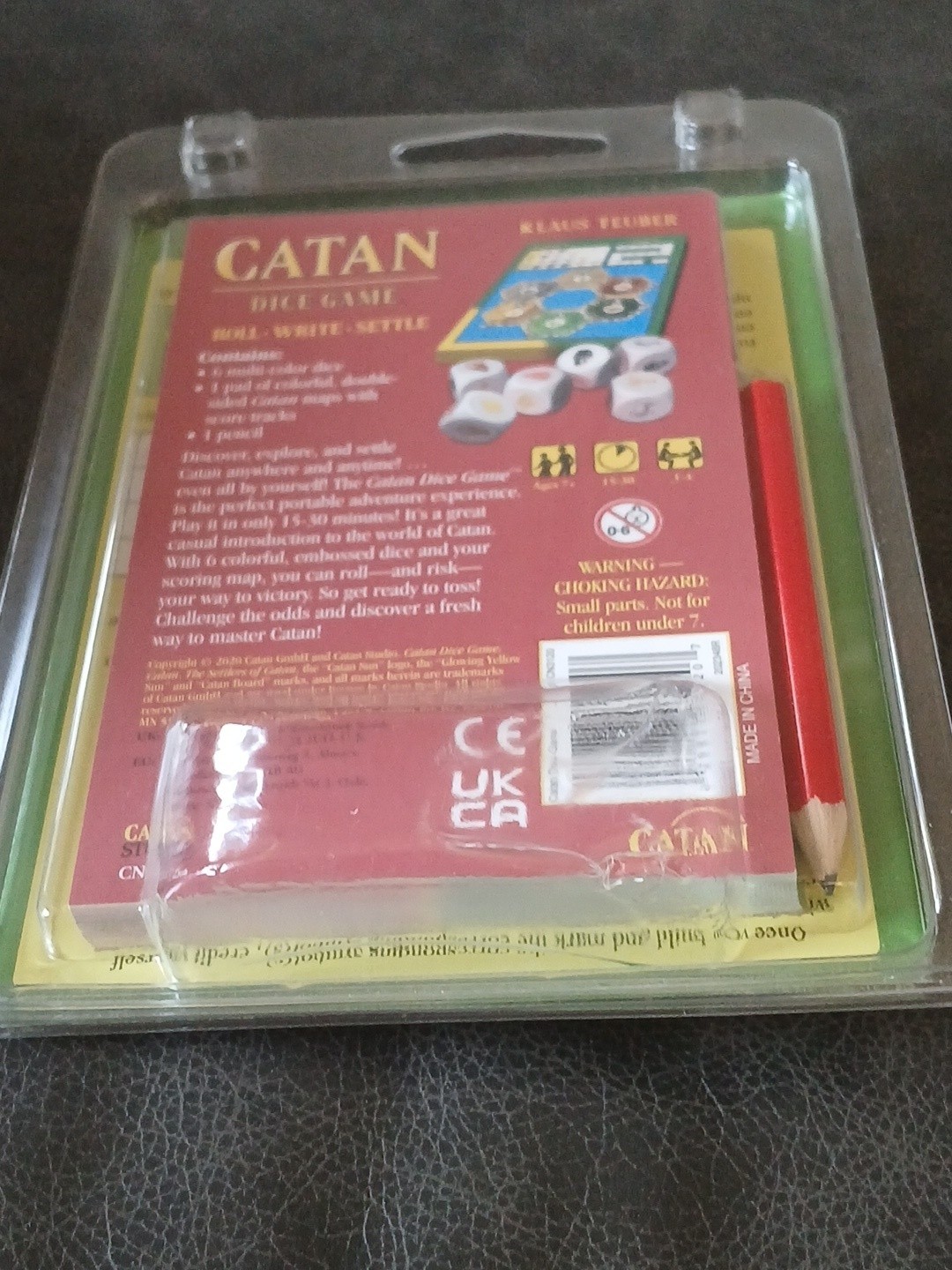 Settlers of Catan 2-6 Player Dice Game Roll Write Settle NEW Travel