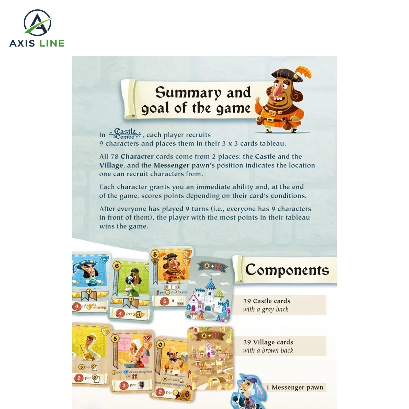 Castle Combo Board Game 2-5 Players English Version Strategy Game for Party/Fami