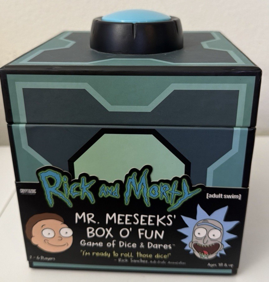 Rick And Morty Mr. Meeseeks Box O’ Fun Complete Dice & Dares Adult Swim Game