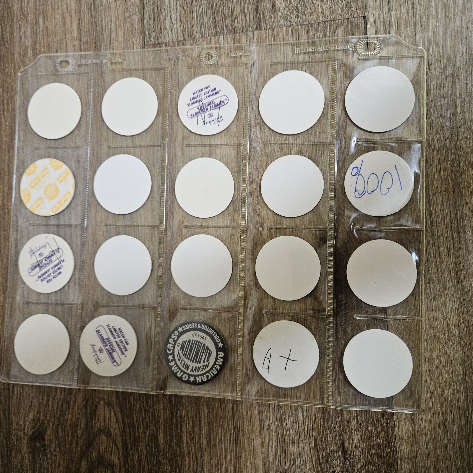 Vintage 1990s Mix Lot of 150 Pogs and 1 Metal Slammers Plus Binder Sleeves