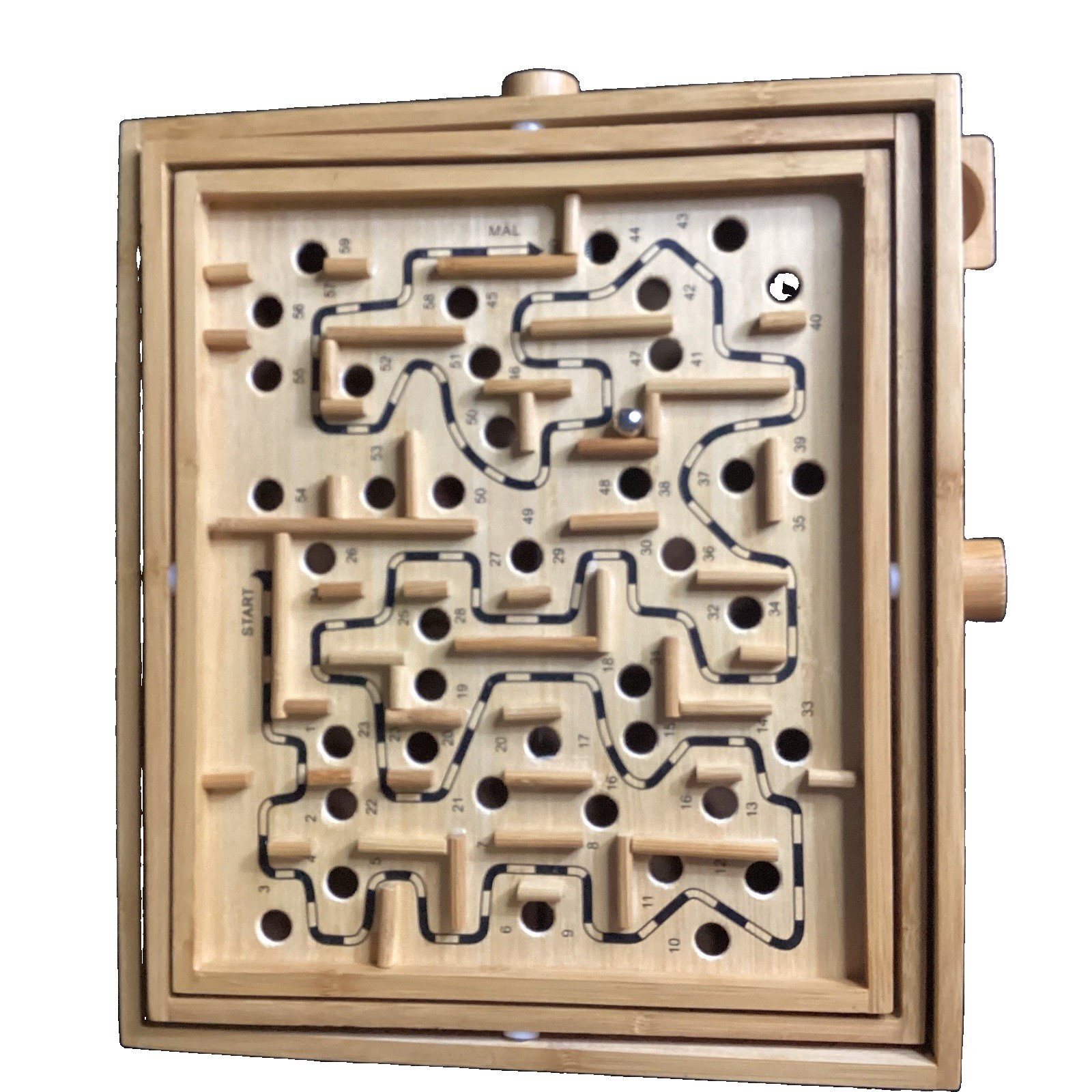 Cardinal Bamboo Labyrinth Wooden Maze Puzzle Game Skill Dexterity Marble 1 Ball