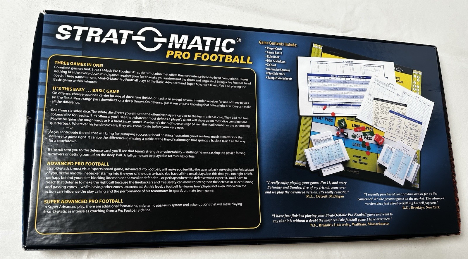 NOB Strat-O-Matic Pro Football Board Game 2015 Complete Game NFL