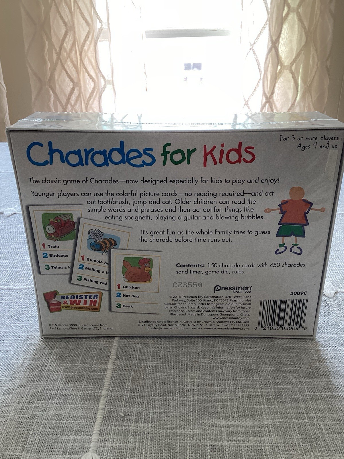 Pressman Charades for Kids Game Ages 4+ 3+ Players Family Party Game New Sealed