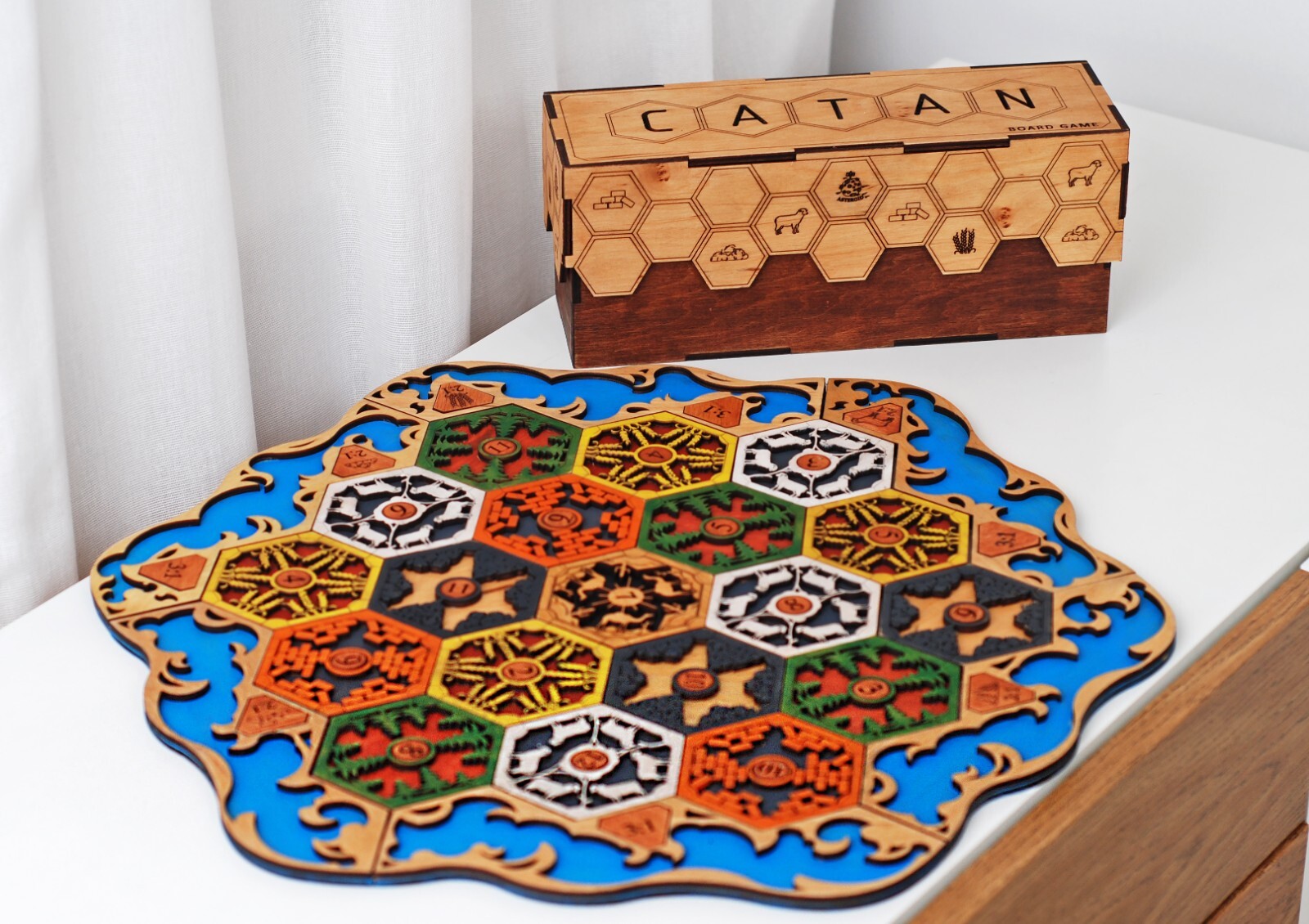 Wooden game board for Settlers / 2-4 . 5-6 Player Custom Settlers Board