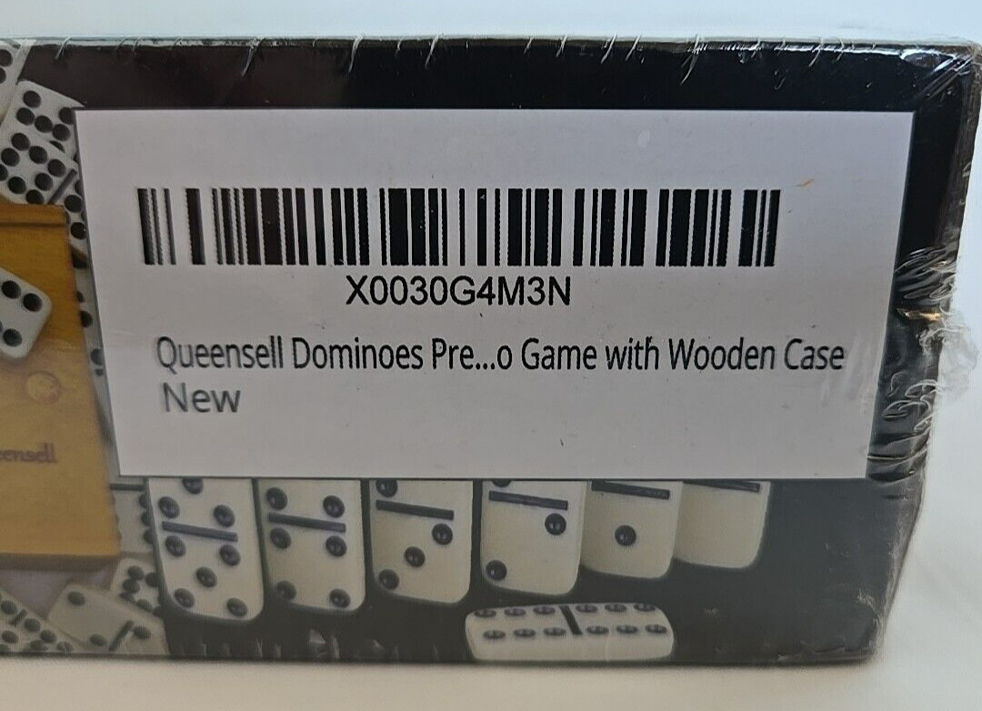 Queensell Double Nine Domino 55 Tiles Wood Case Ivory Color NEW