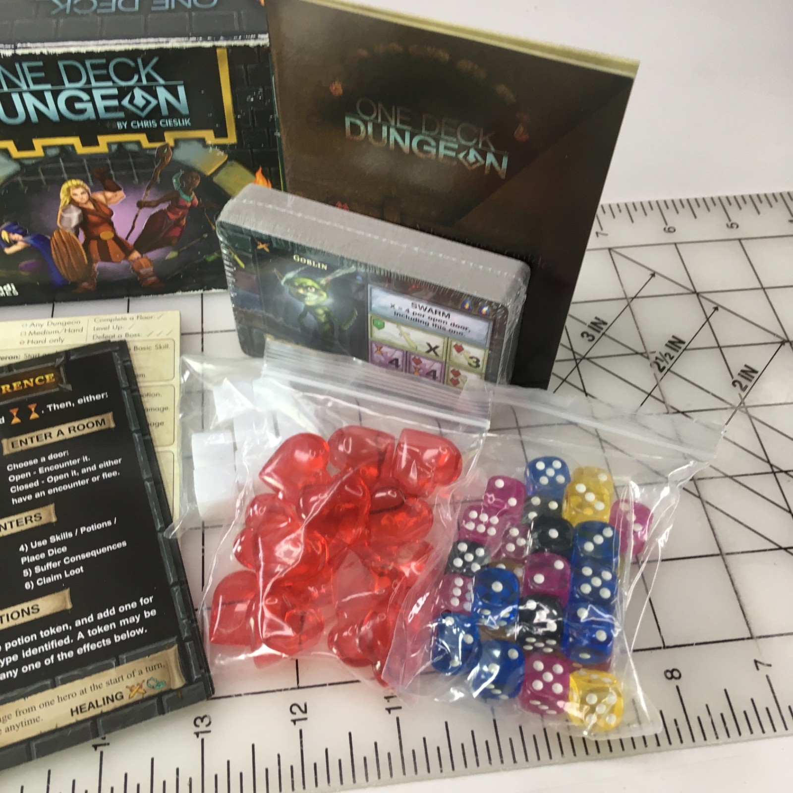 One Deck Dungeon Cooperative Dice Game for 1-2 Players Adventure BOX HAS WEAR