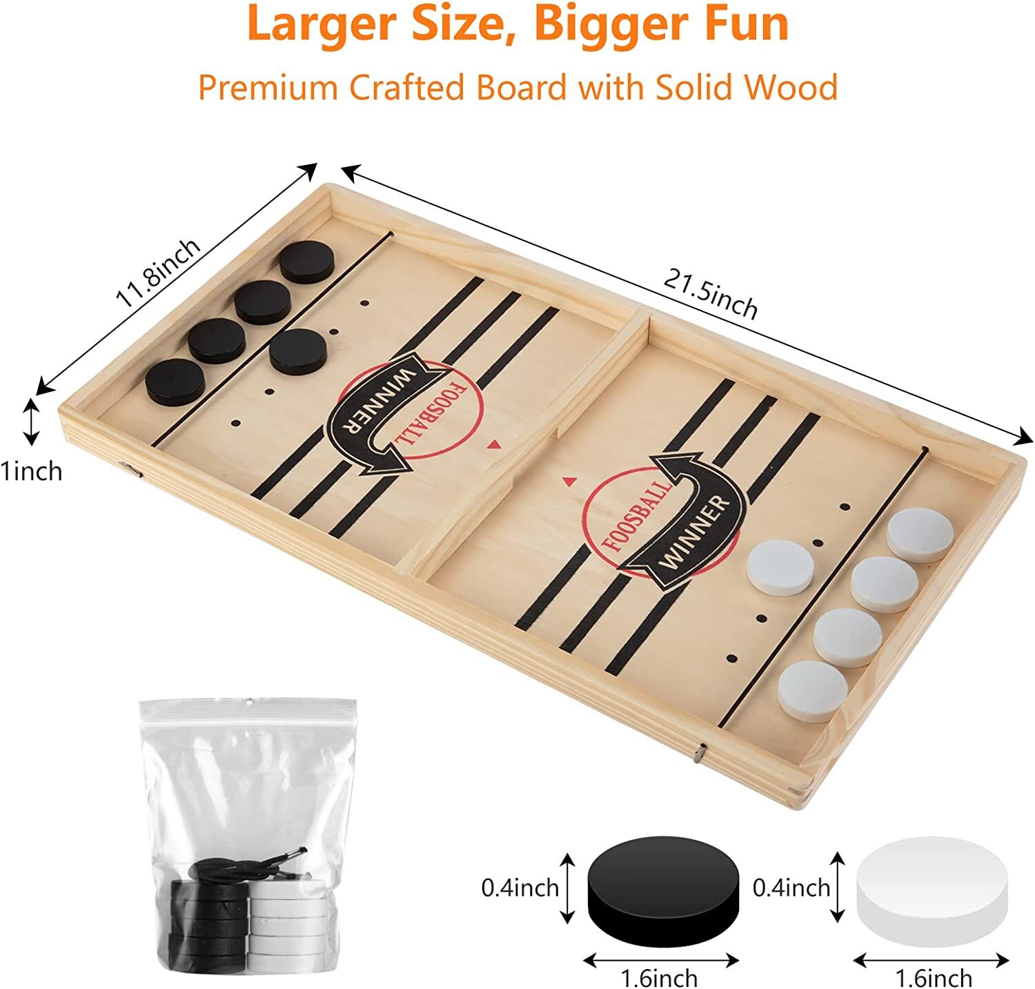 Big Size Desktop Winner PK Board Game Fast Sling Puck Game Family Toy Child Gift