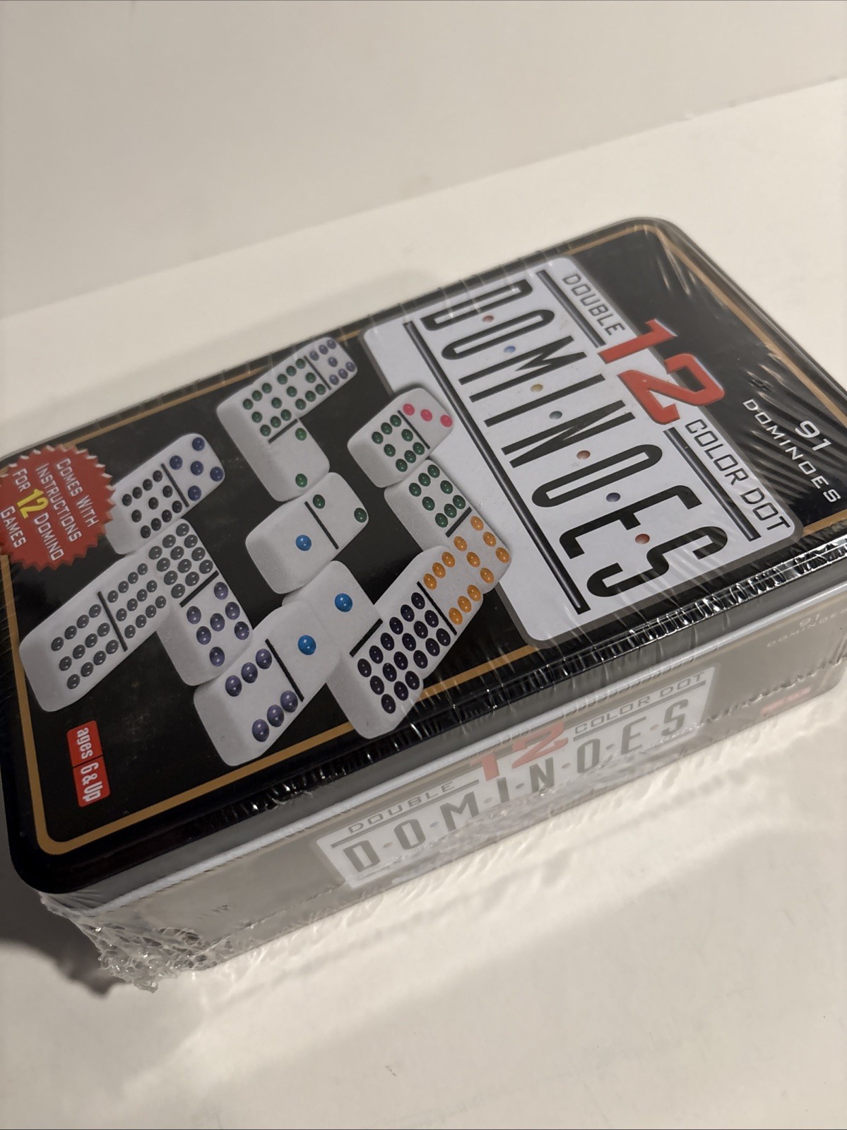 DOMINOES DOUBLE TWELVE 91 COLOR DOT DOMINOES – New Sealed