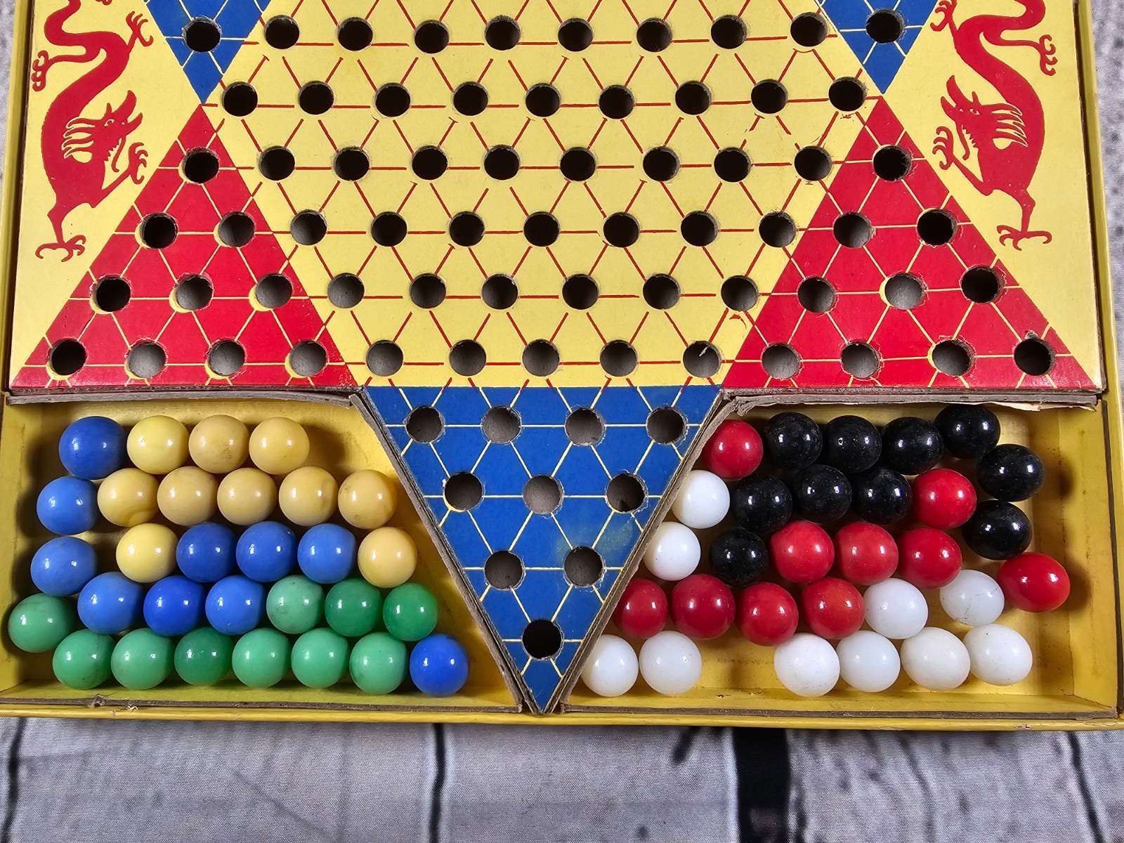 Vintage 1930s Chinko Checko Marblo Game Berry Pink Inc Chinese Checkers Complete