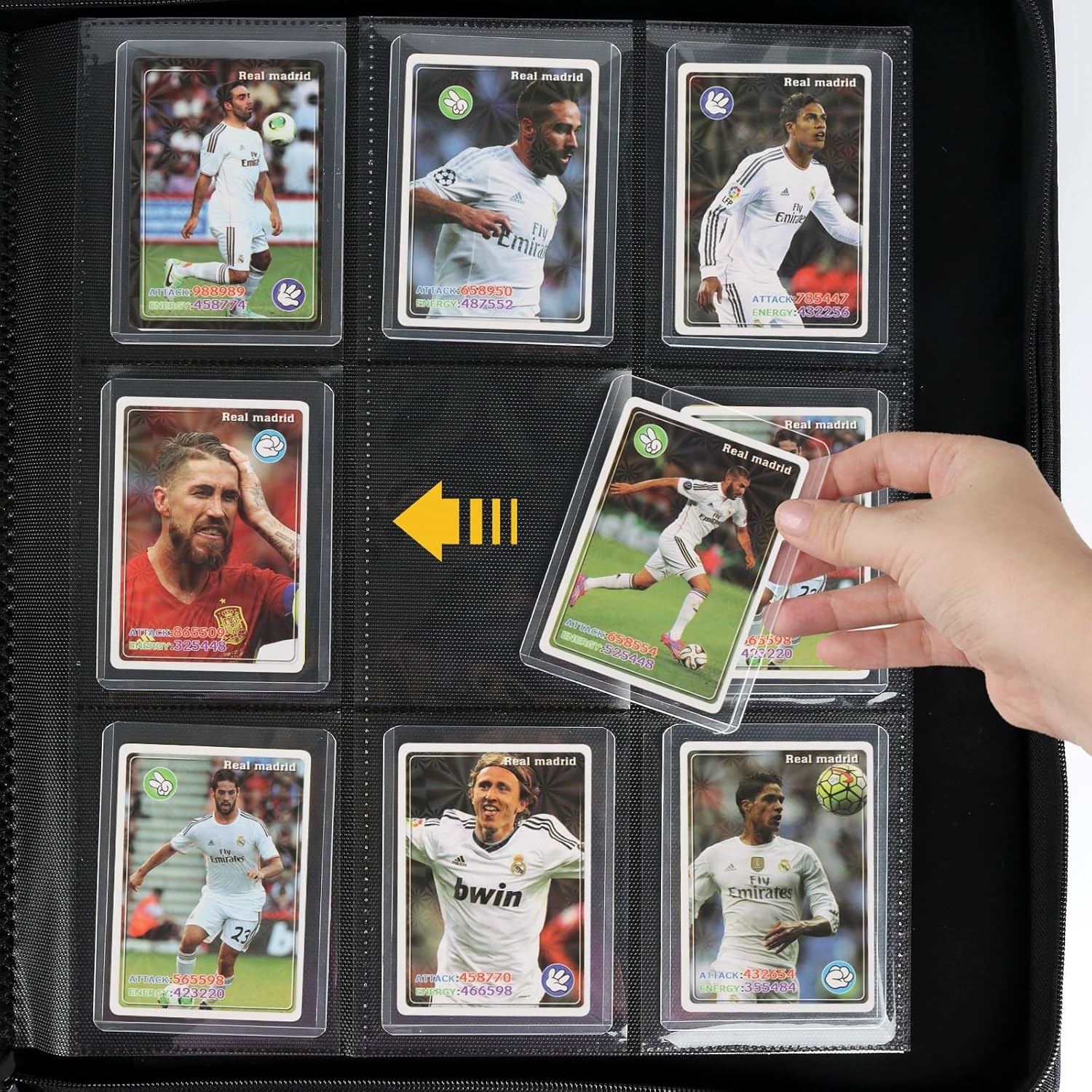 Toploader Binder,Toploader Hard Cases, 9-Pocket Pages Sleeves Hold up black2