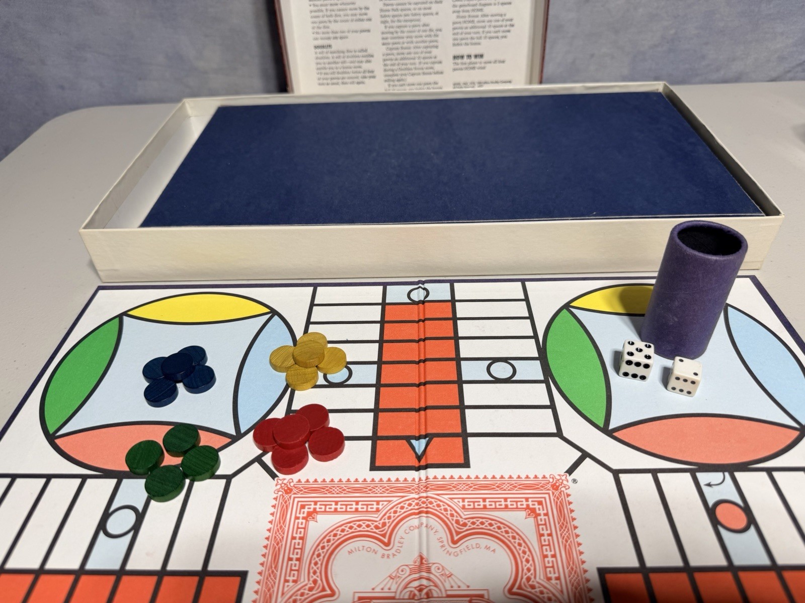 Parcheesi Board Game 100% Complete by Milton Bradley 1989 Royal Game of India.