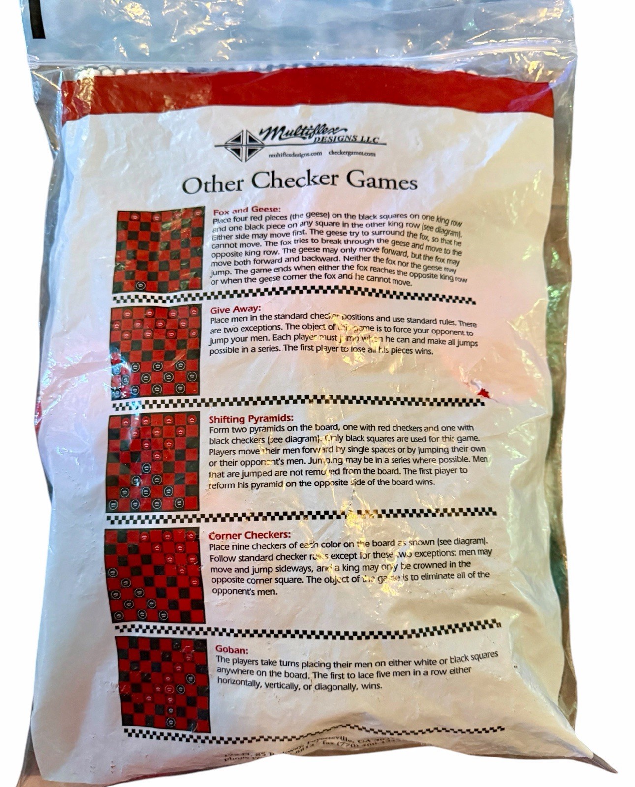 Jumbo 28 Cloth Checker Game Board Floor Rug Mat with 3 Plastic Checkers Set