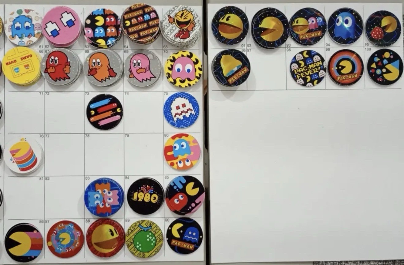 50 Pac-Man Tazos Pogs 2020 Sabritas Complete Set No Repeats Retro Arcade