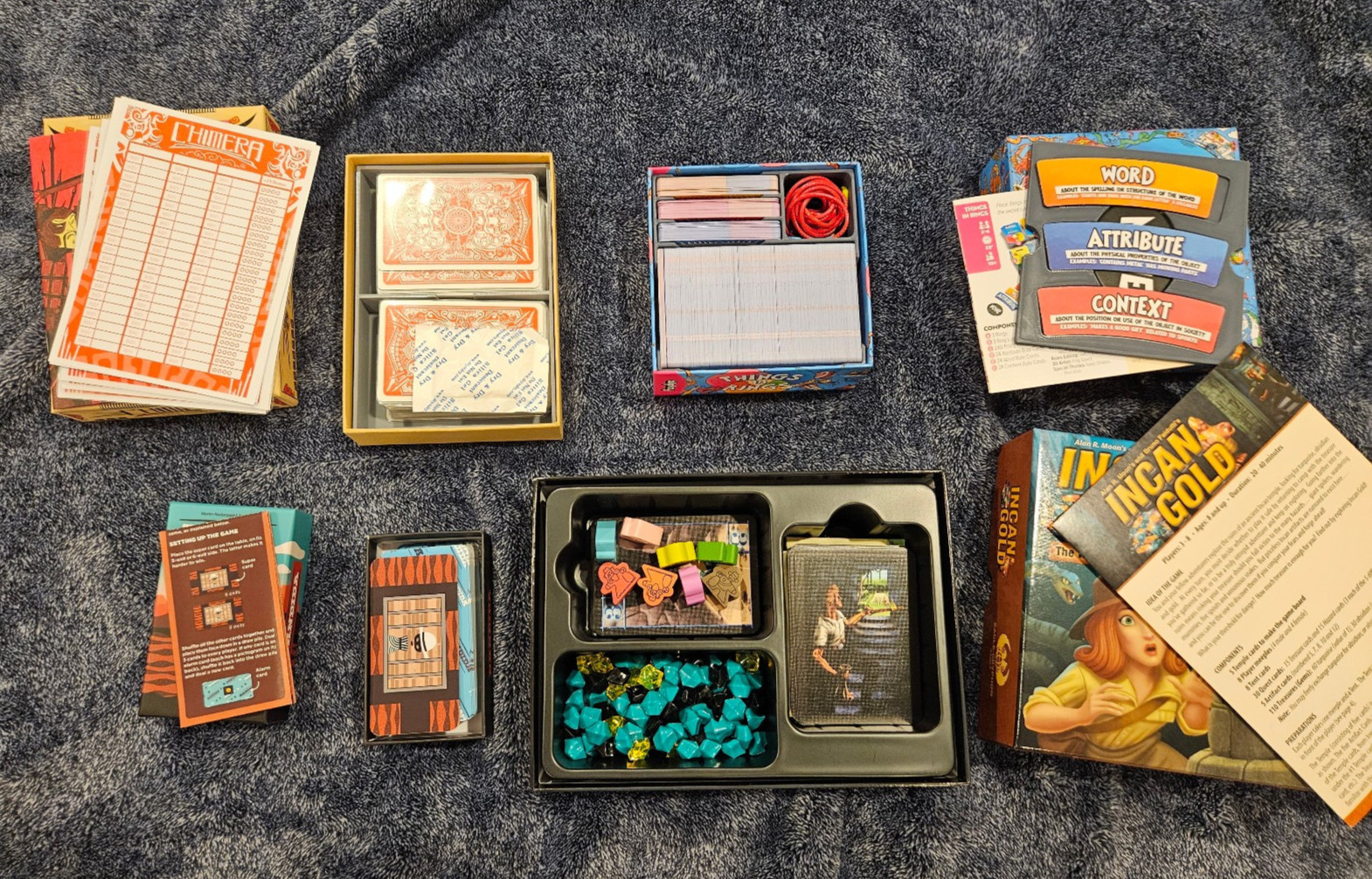 Board Game Lot Rhino Hero The Mind Coloretto Things in Rings Incan Gold Startups