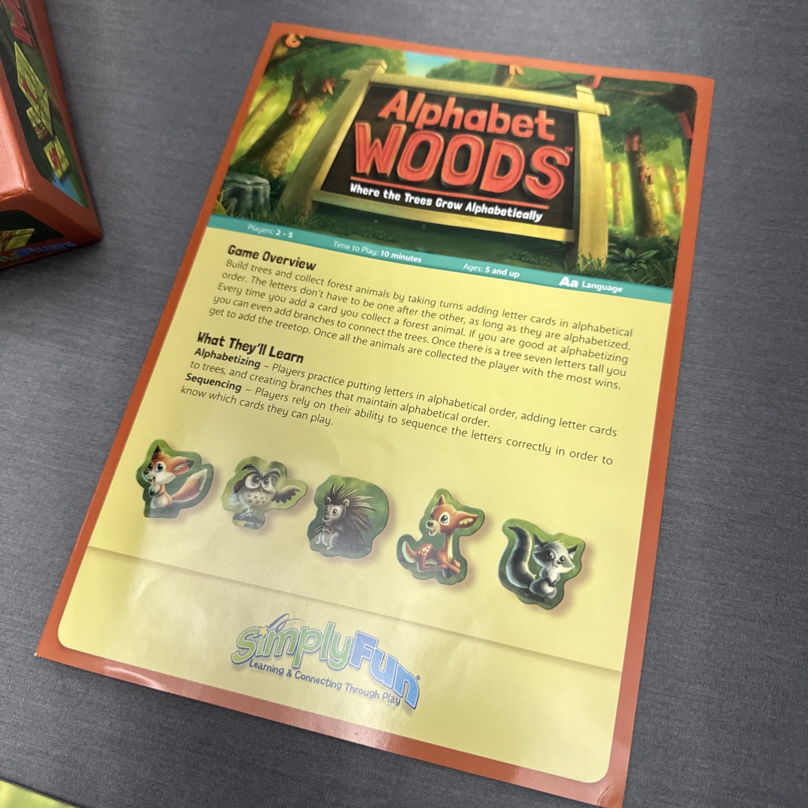 Simply Fun Boardgame Alphabet Wood Learning Game For Ages 5 And Up