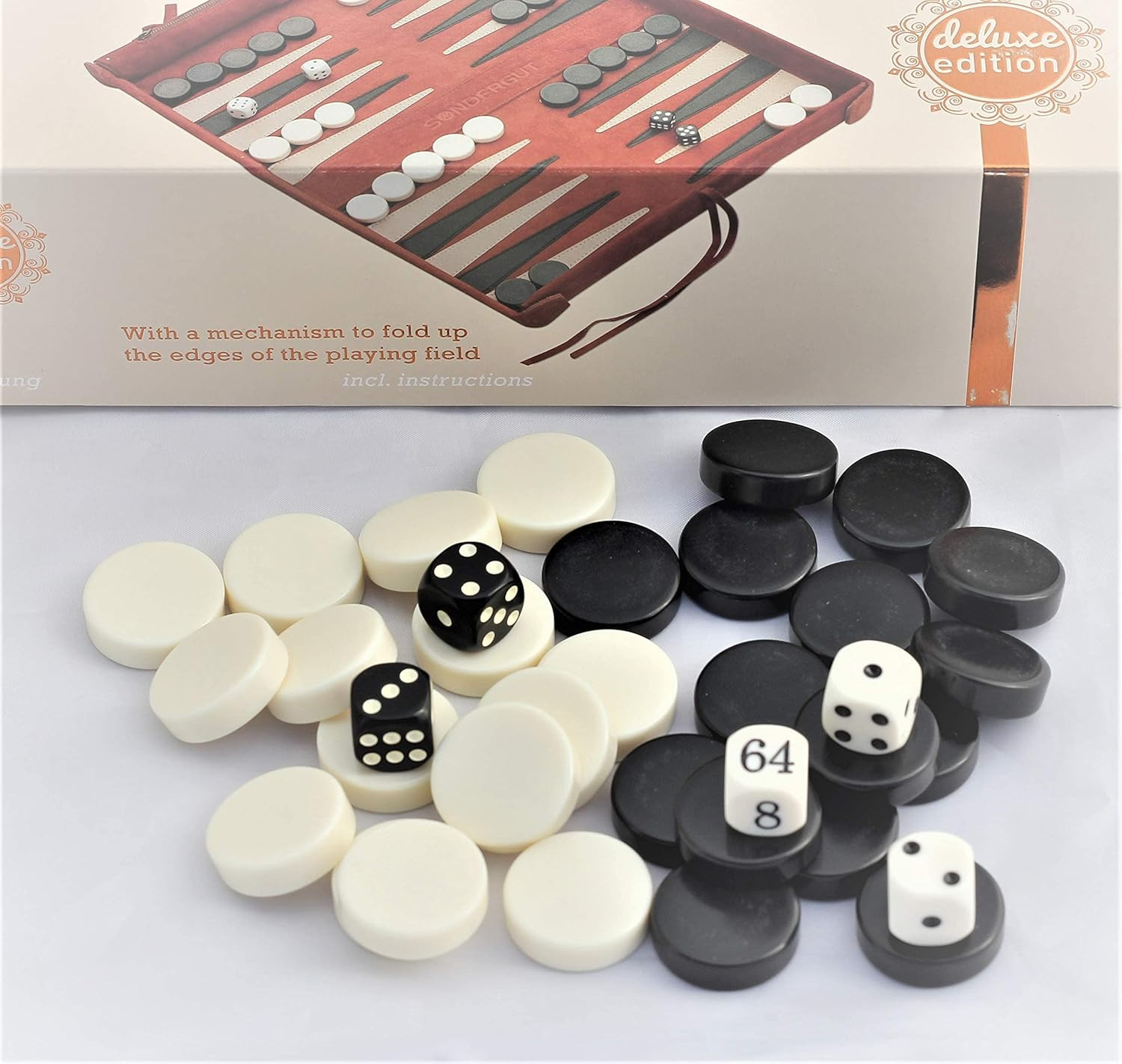 Deluxe Backgammon Playing Stones – Replacement Draught Pieces- Size 1 Inch (2.54