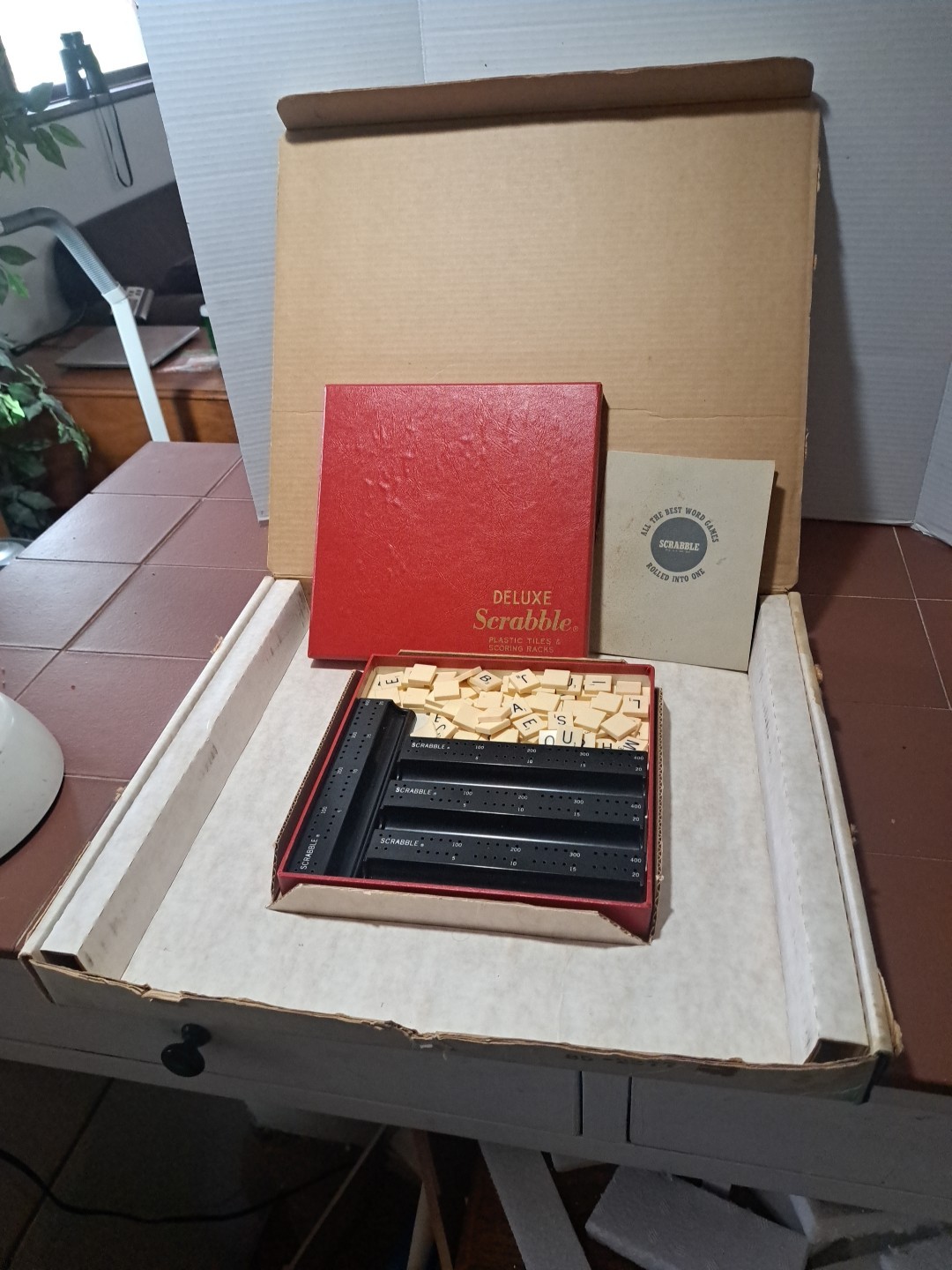 Vintage #71 Turntable SCRABBLE Crossword Game Deluxe Revolving Board 100 Tiles