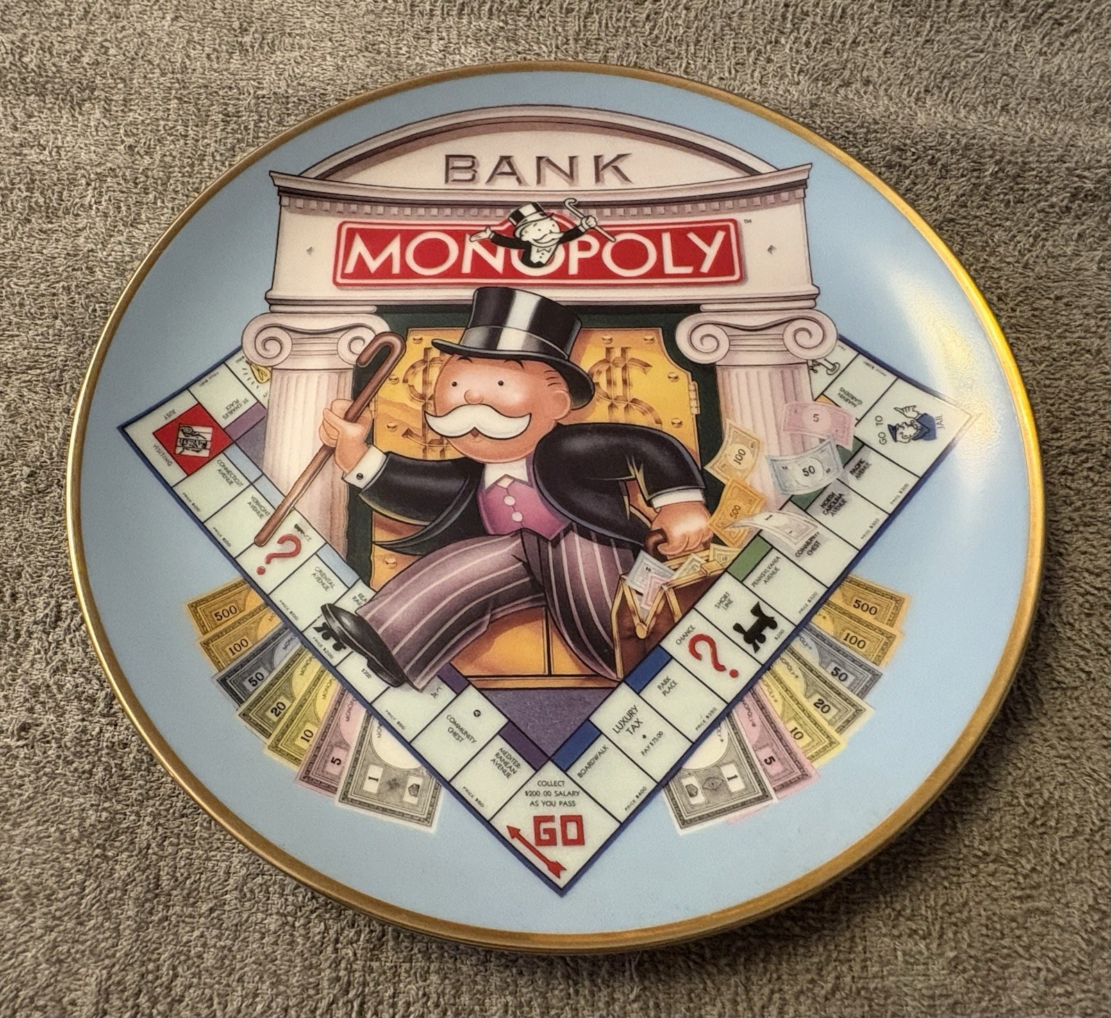 Franklin Mint Monopoly Game 60th Anniversary Millionaire’s Wooden Wall Clock