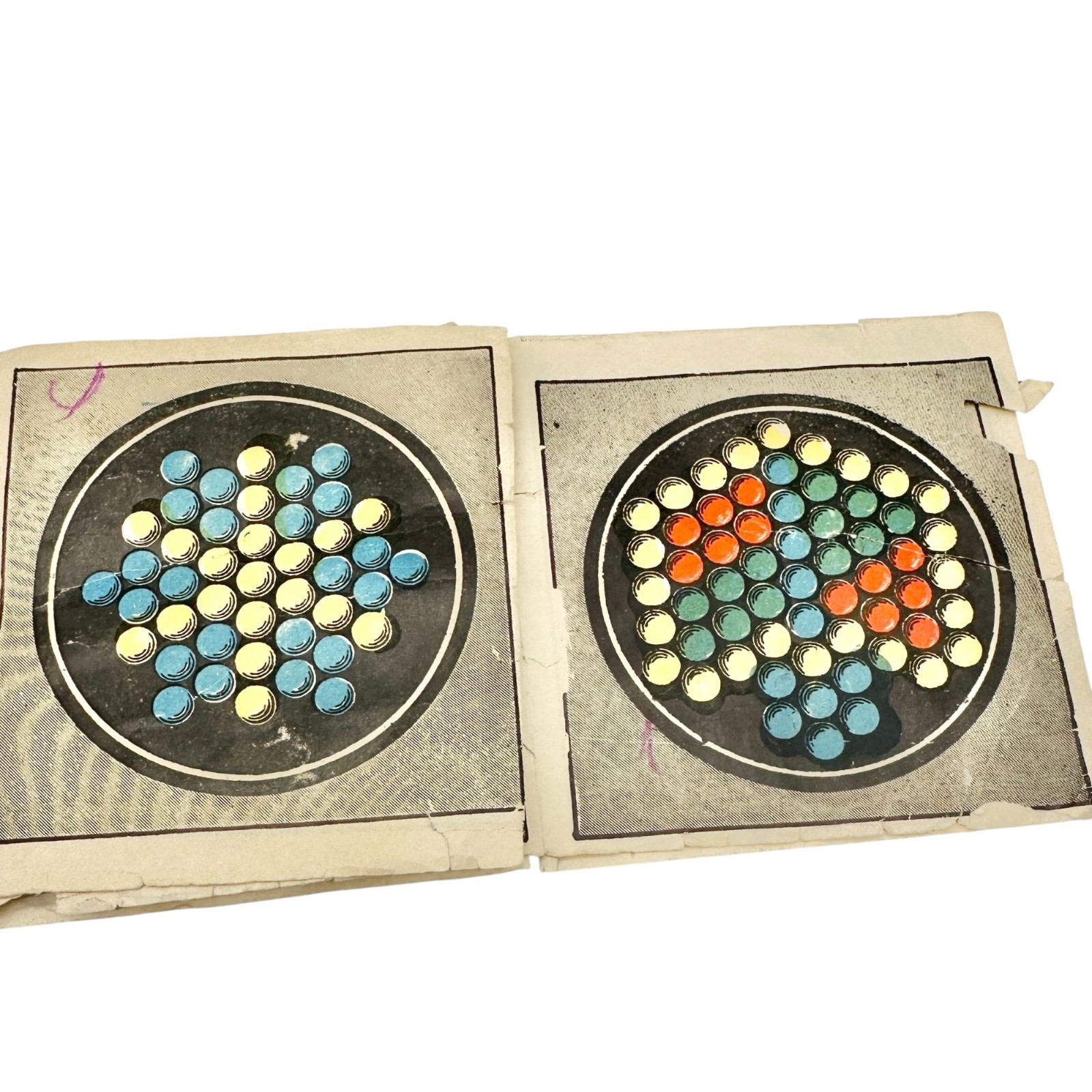 Antique AC Gilbert Meteor Game Set 1920s Board With Colored Marbles Original Box