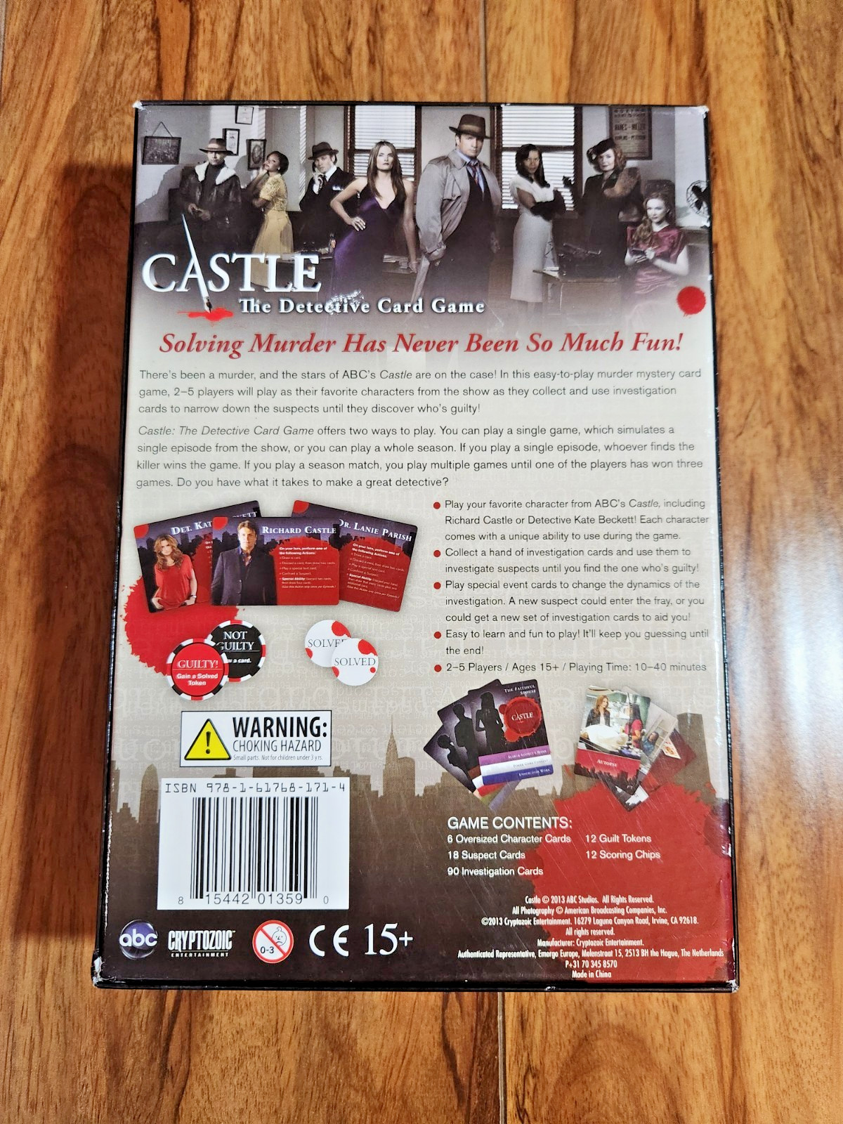 Castle: The Detective Card Board Game 2013 Cryptozoic Entertainment (COMPLETE)