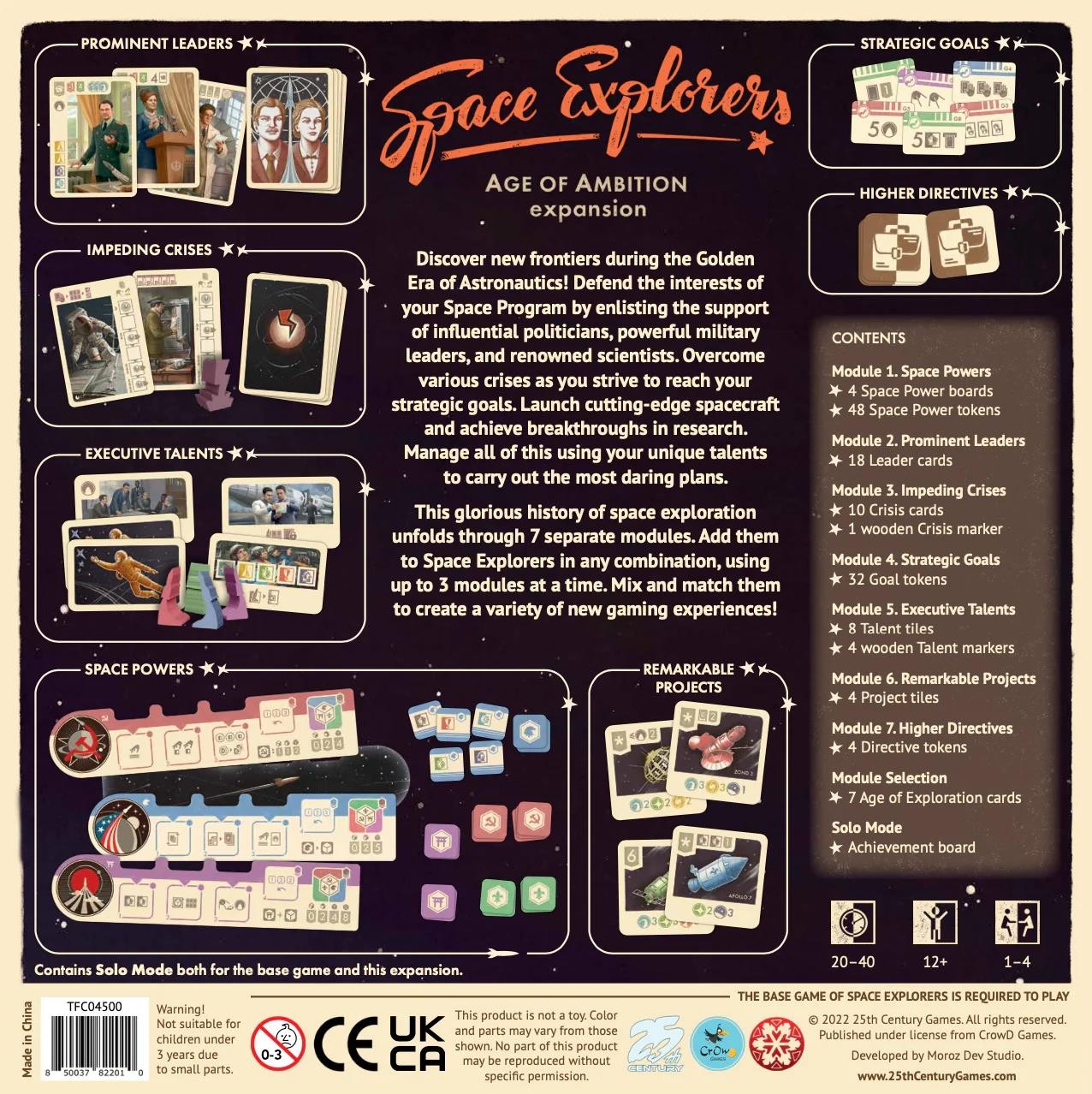 Space Explorers Base Game + Expansion + Promo by 25th Century Games – SEALED