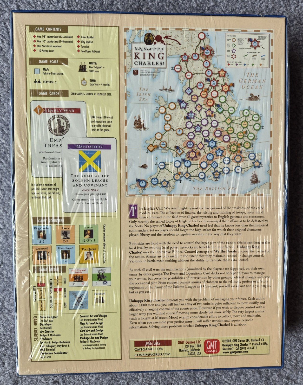 Unhappy King Charles! The English Civil War GMT 0814 – w/Mounted Map – in SW
