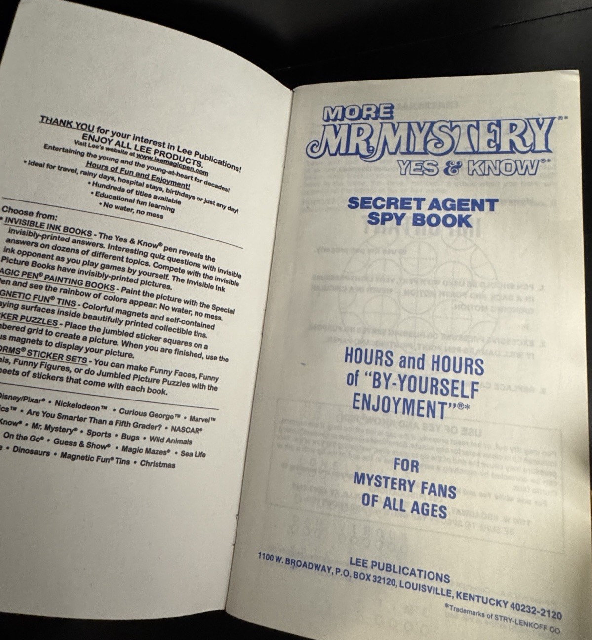 8 Yes & Know INVISIBLE INK Game Puzzle Quiz Books Lot Lee Pub 5 PENS Vtg READ