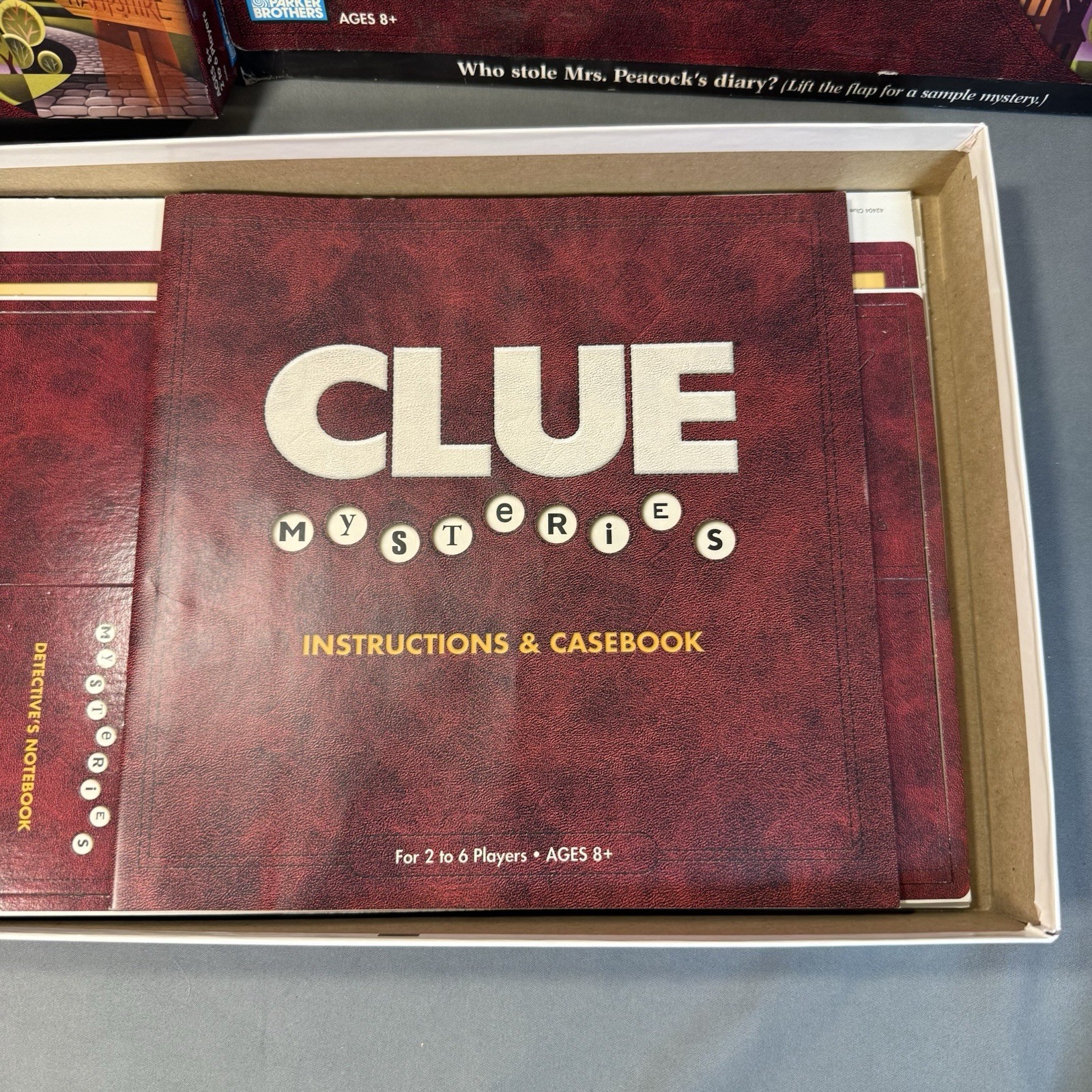 CLUE Mysteries 2005 Parker Brothers Decoding Detective Board Game 100% Complete