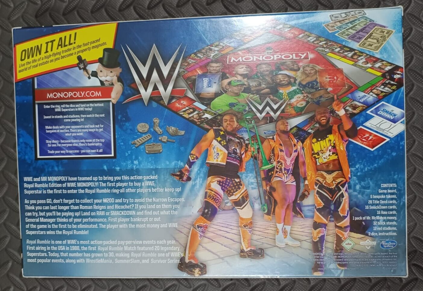 Hasbro Monopoly WWE Smack down Vs Raw Board Game Wrestling 2021 Rare OOP