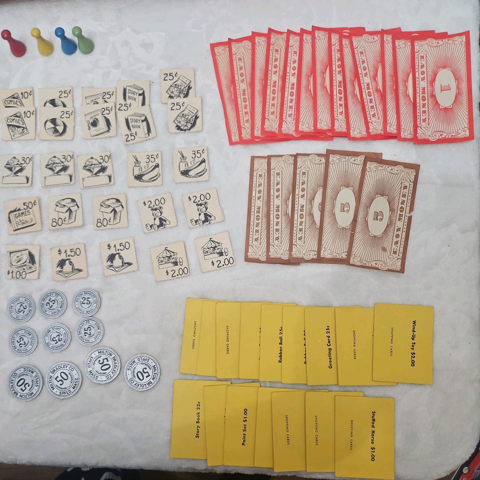 Vtg 1950s Milton Bradley Pop Up Store Board Game W/ 3 D Board