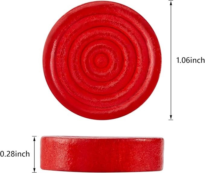 24 Pcs Wooden Checkers Pieces with Stackable in Drawstring Storage Pouch