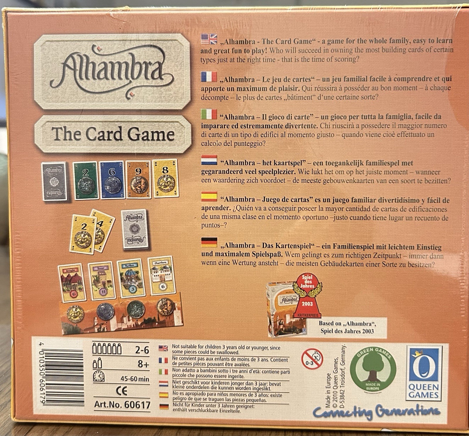 Alhambra The Card Game Board Game Queen Games 2010 New In Shrink
