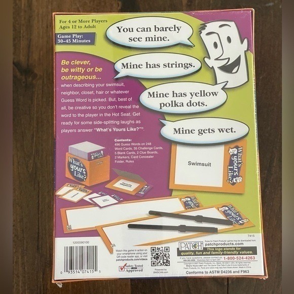 What’s Yours Like? Party Game by Patch Fun Family & Friends Word Guessing Game