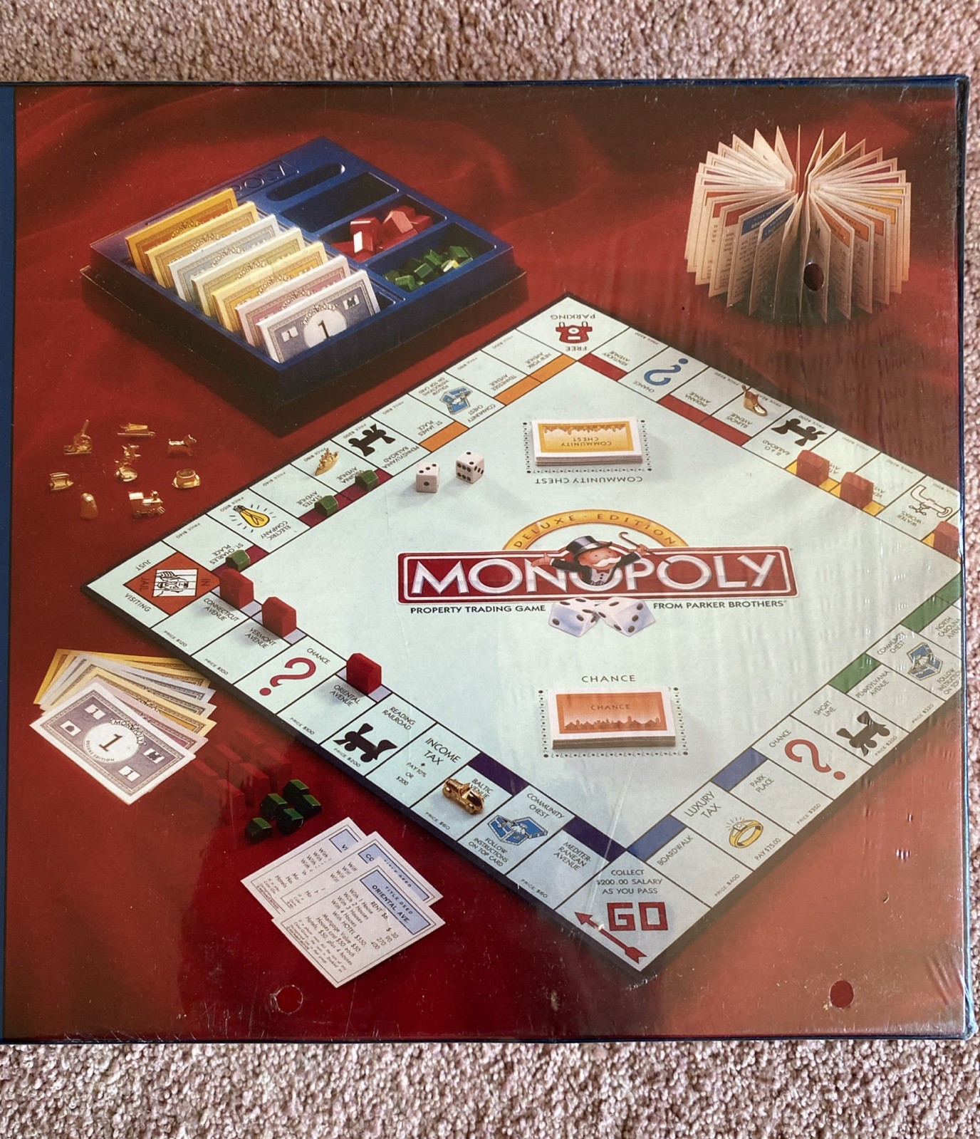 Vintage 1998 Monopoly Deluxe Edition Hasbro Parker Brothers Board NEW! SEALED!